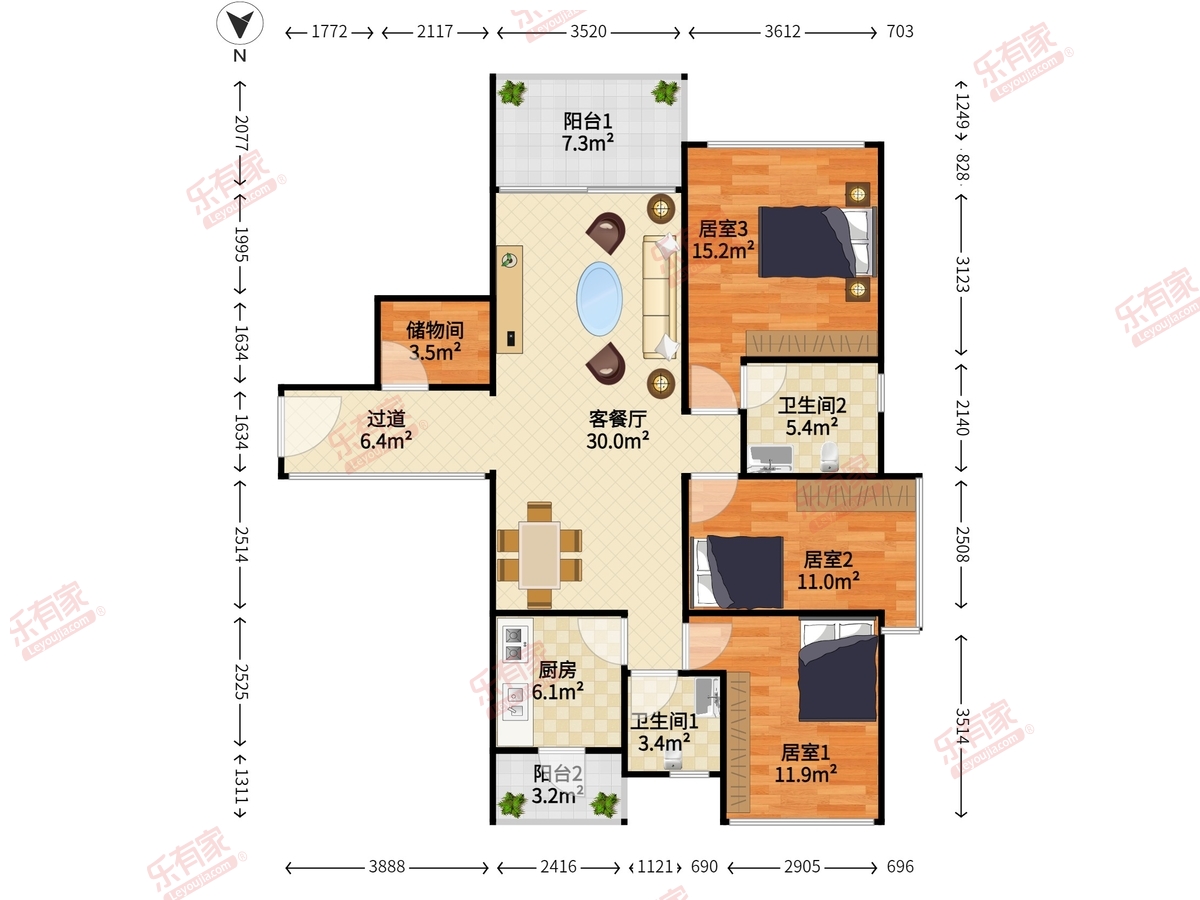 中旅国际公馆二期户型图