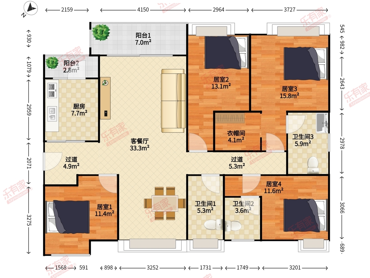 保利中悦花园户型图