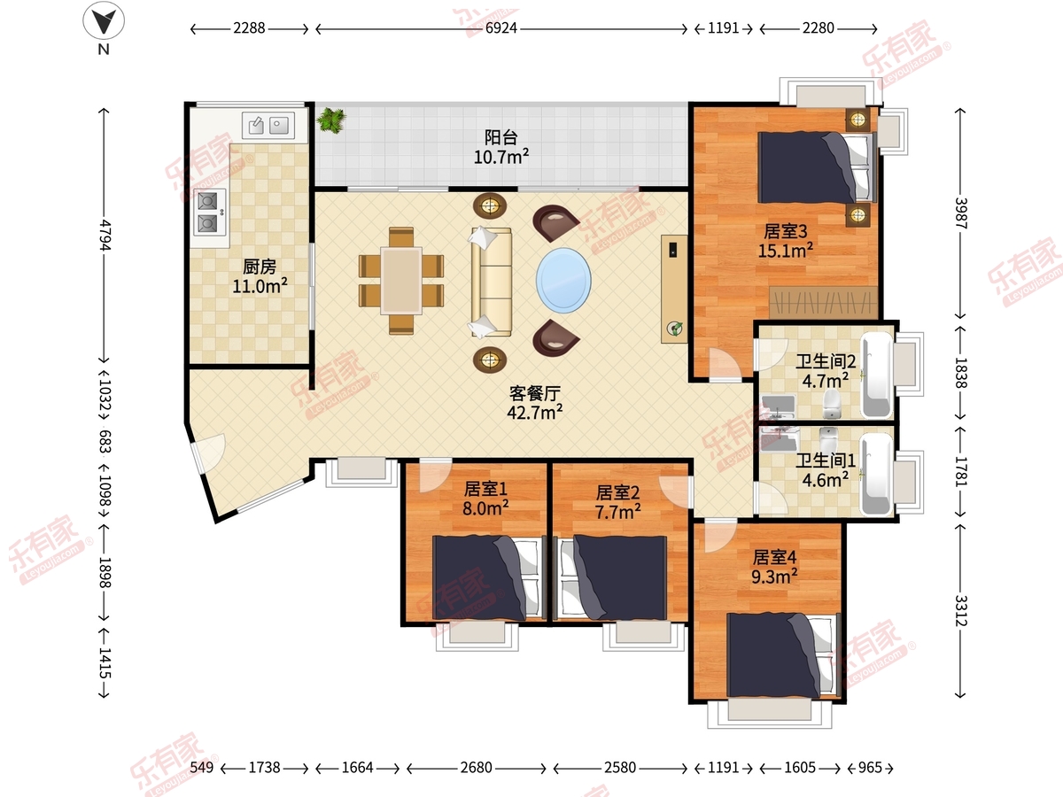 棕榈彩虹花园（一二期）户型图