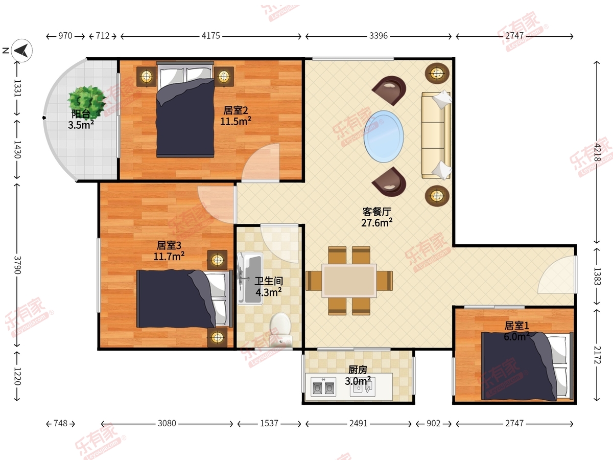 鸿基花园户型图