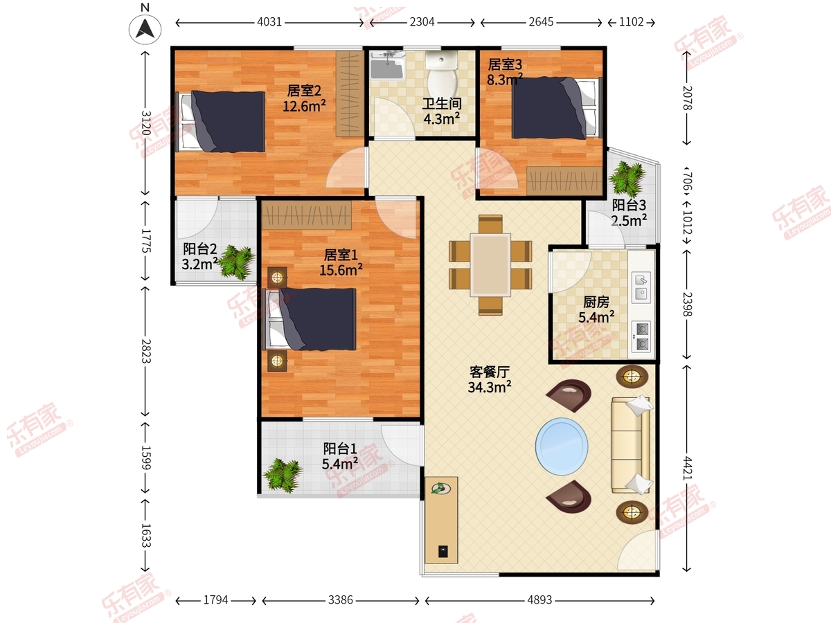 梅林二村户型图