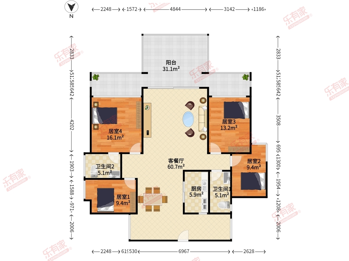 爱地花园二期（徽王府）户型图