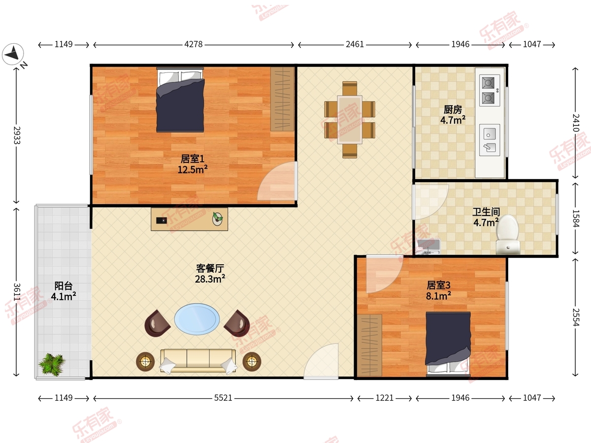 景田西小区户型图
