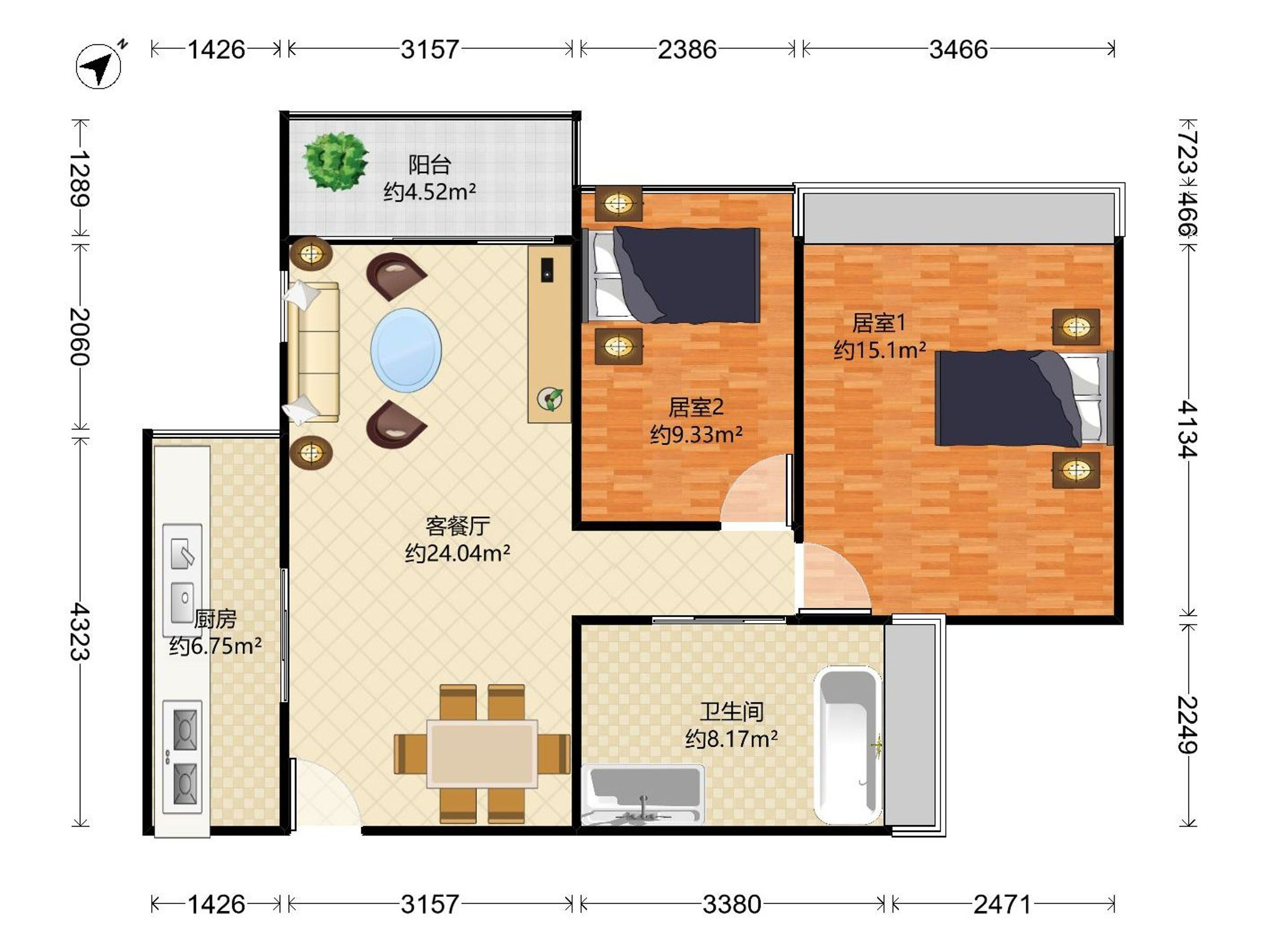 鸿荣源壹成中心二区户型图