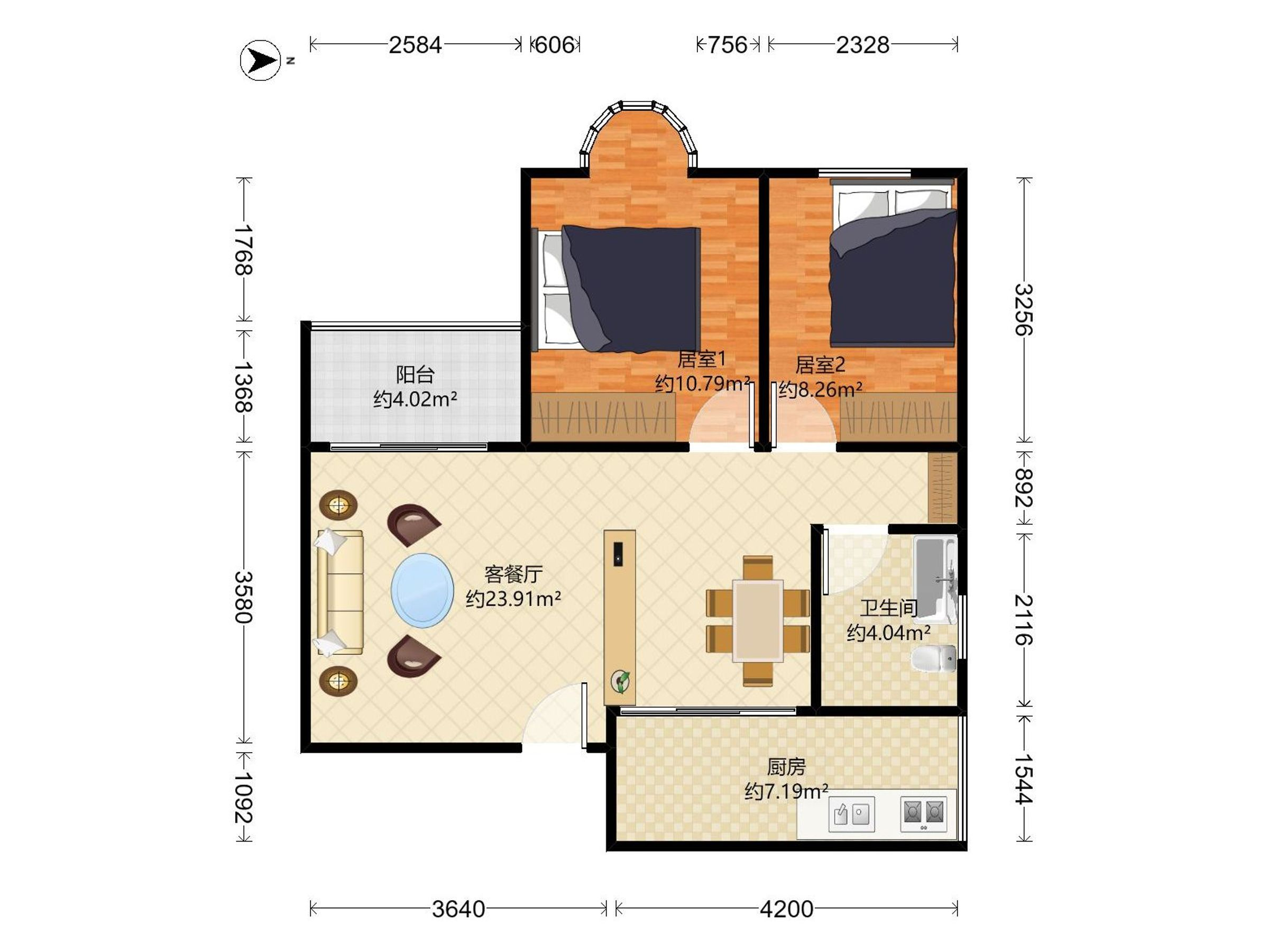 业主全新装修，荔园红岭空置，笋盘！