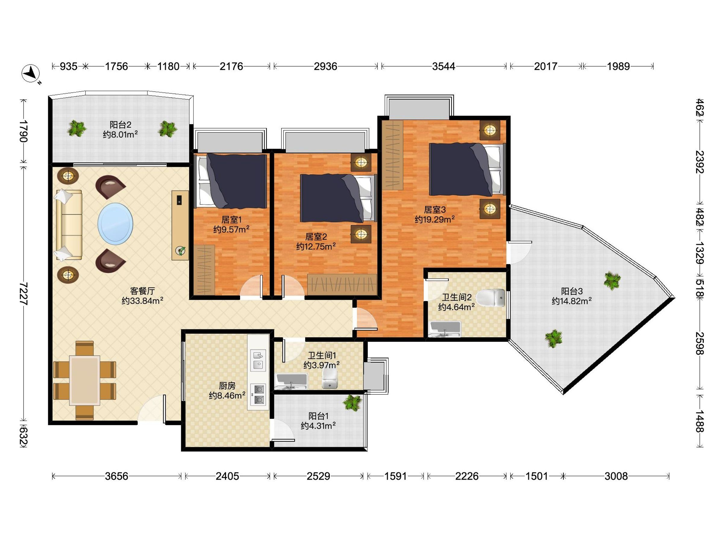 天誉精装三房业主急卖