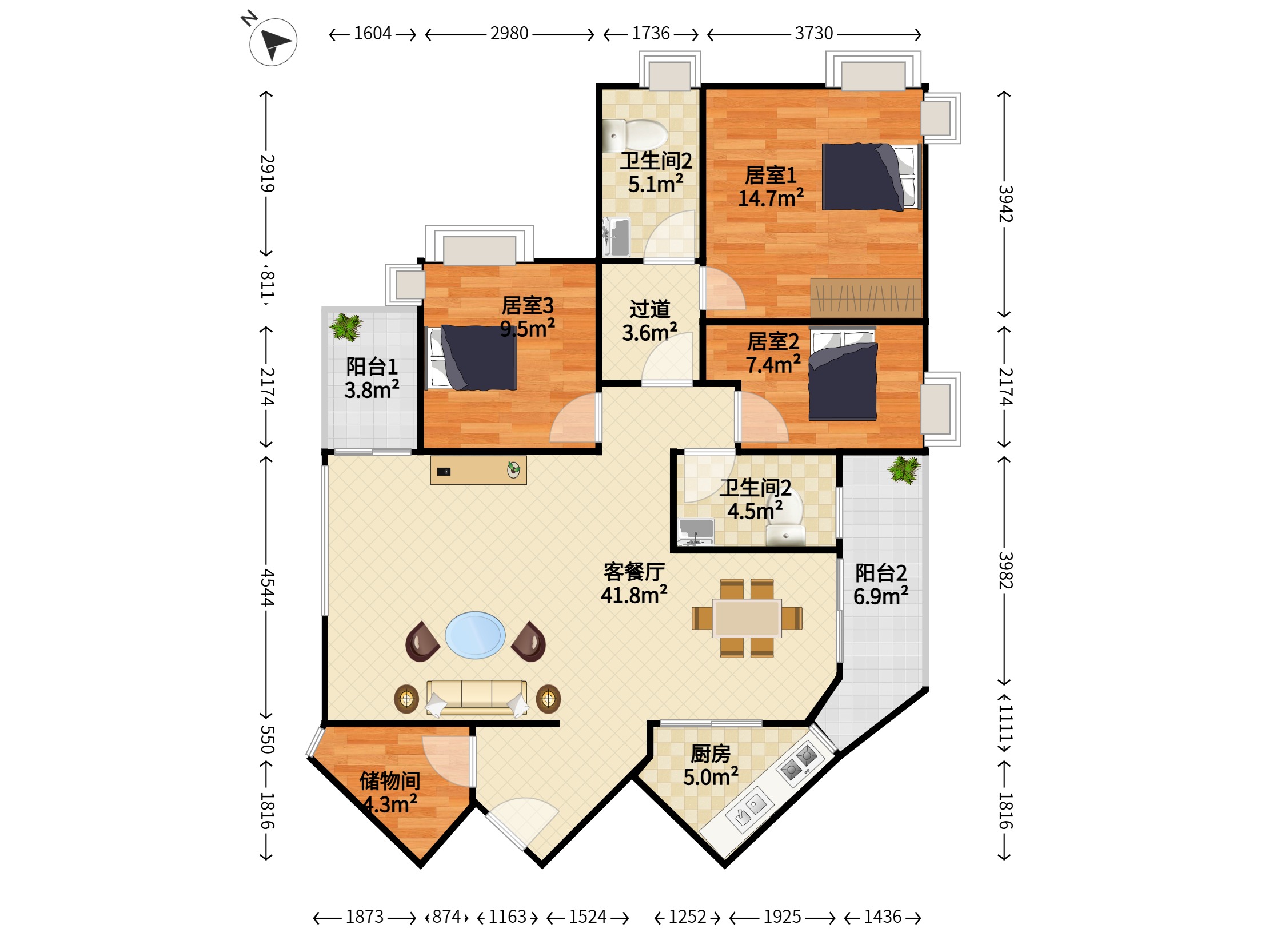 天健世纪花园户型图