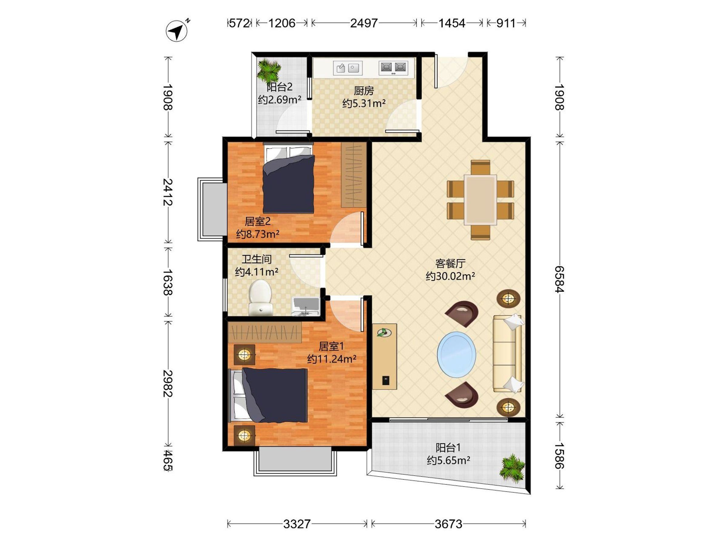 宝安万达旁12栋花园大社区，容积率2.55东南向电梯小高层
