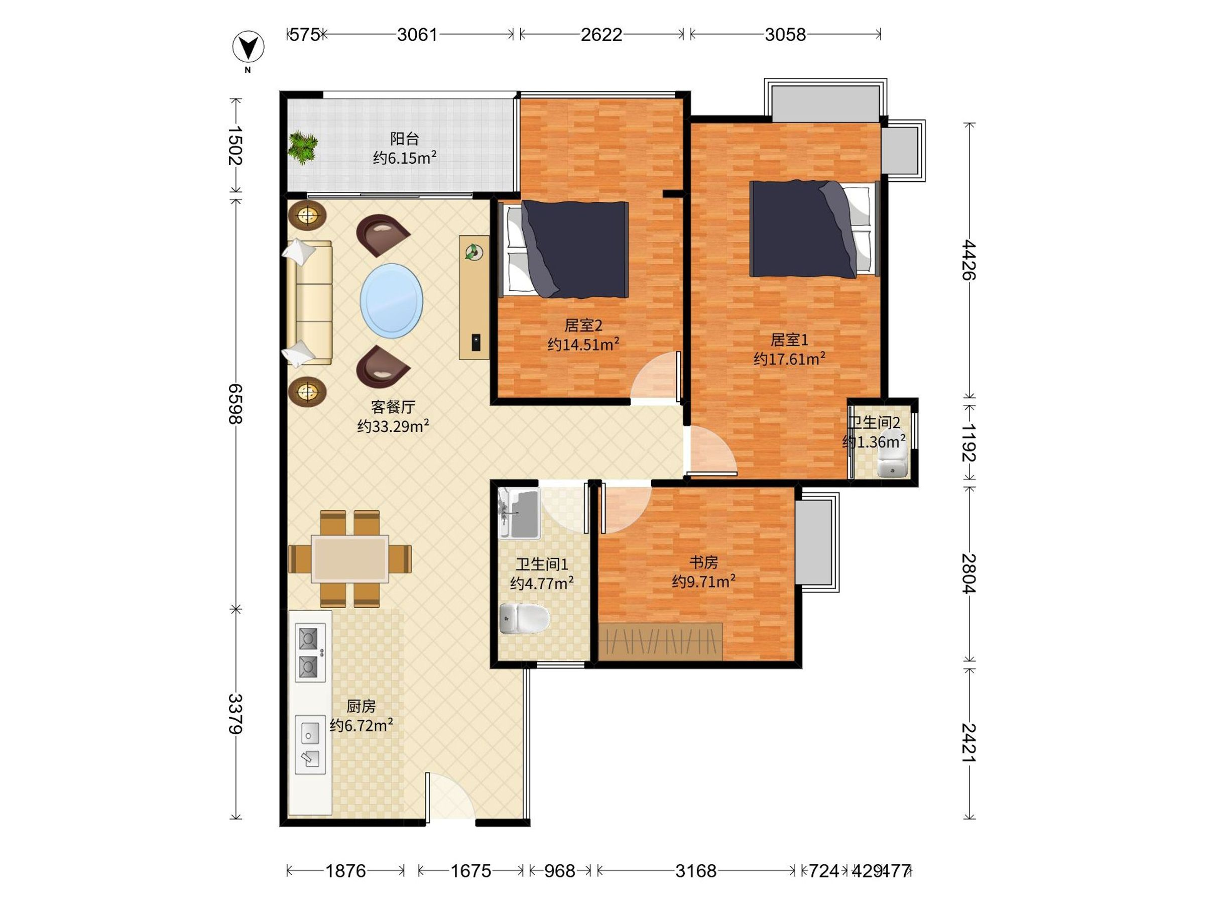 邻近雅悦城，衣食住行为便捷。小区环境优美