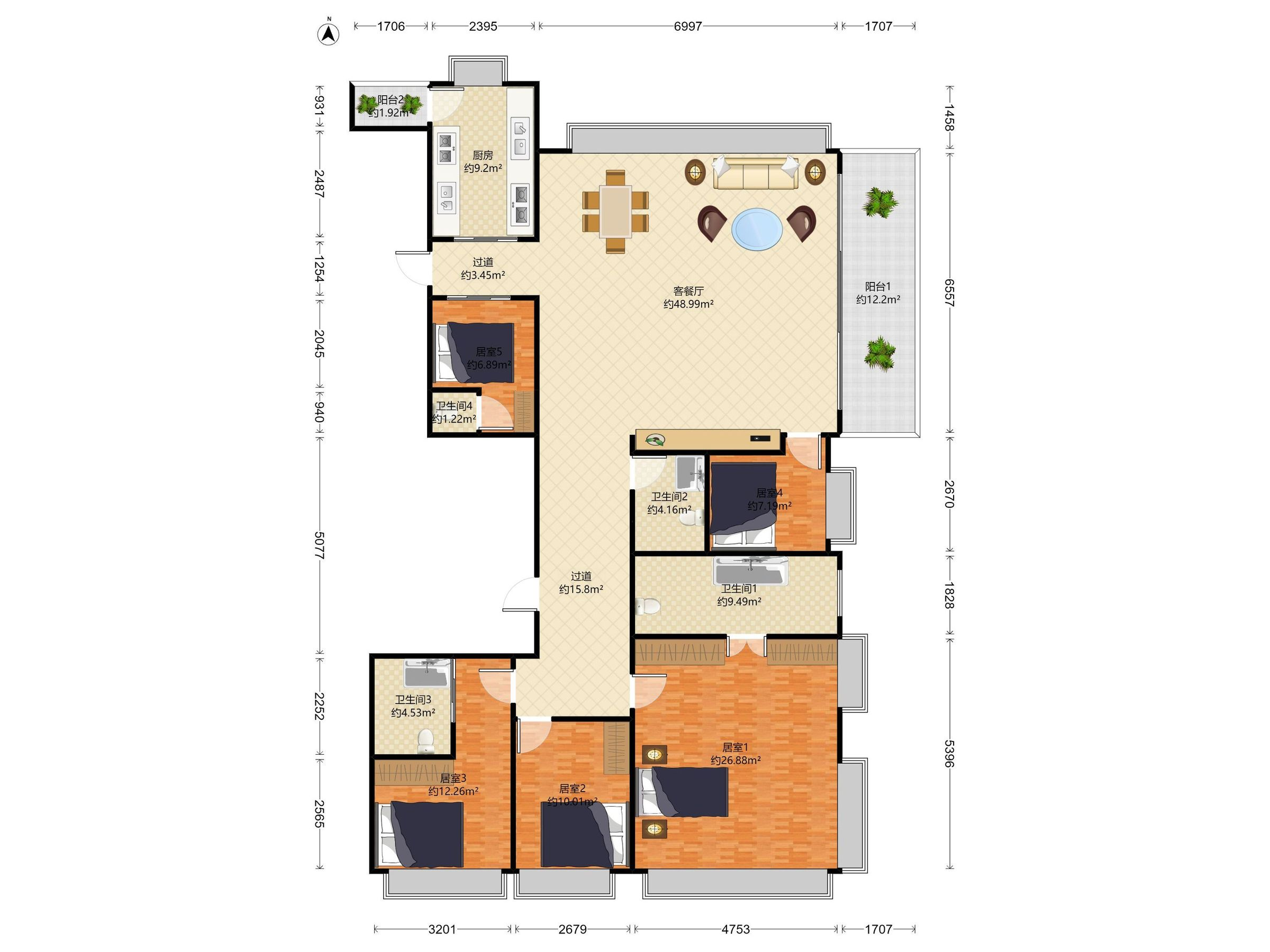 高楼层，看香蜜湖城市景观，红岭+深高，视野开阔