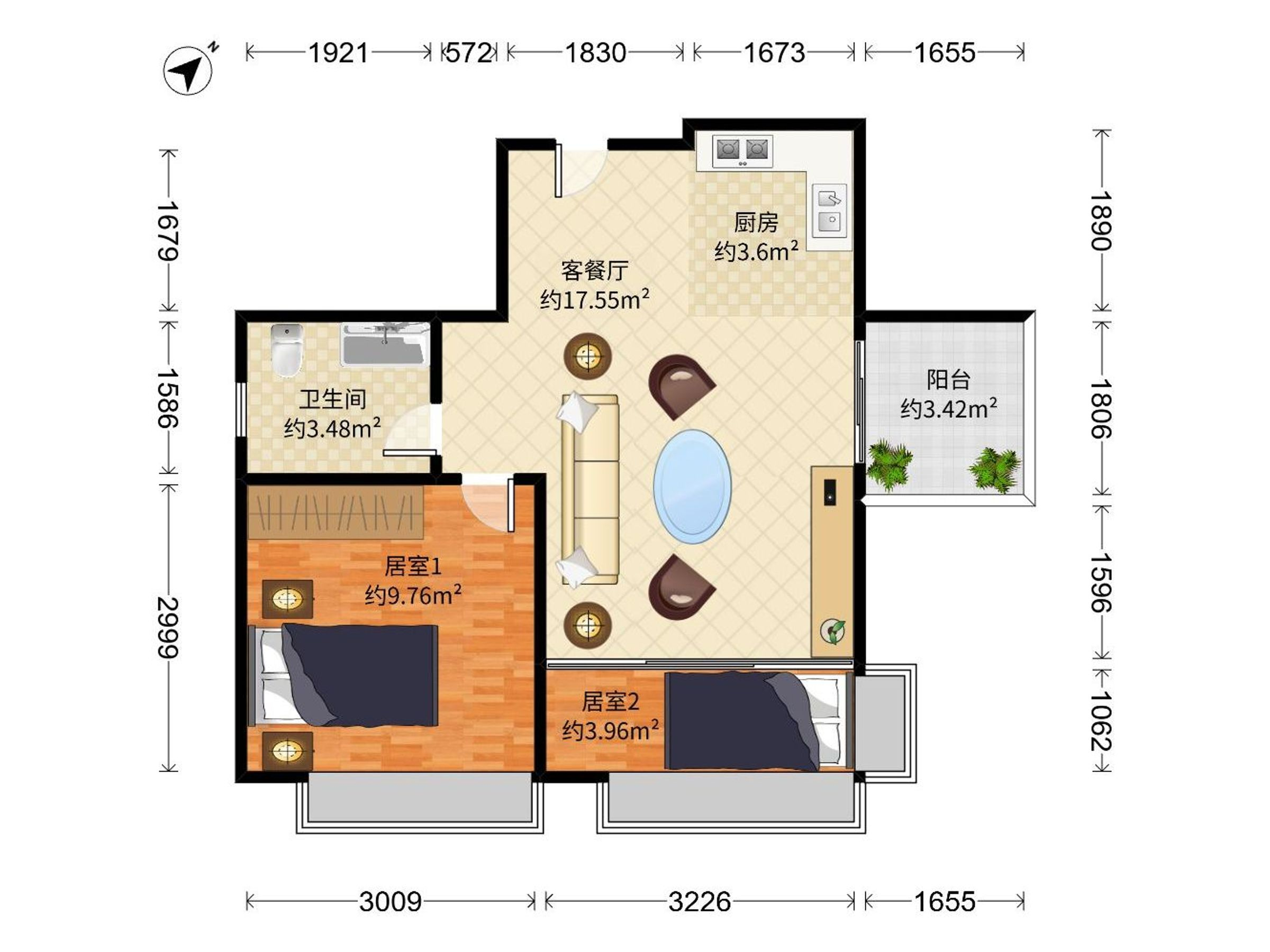 一站口岸！国贸精装小两房，2xx现成租约诚心急卖！