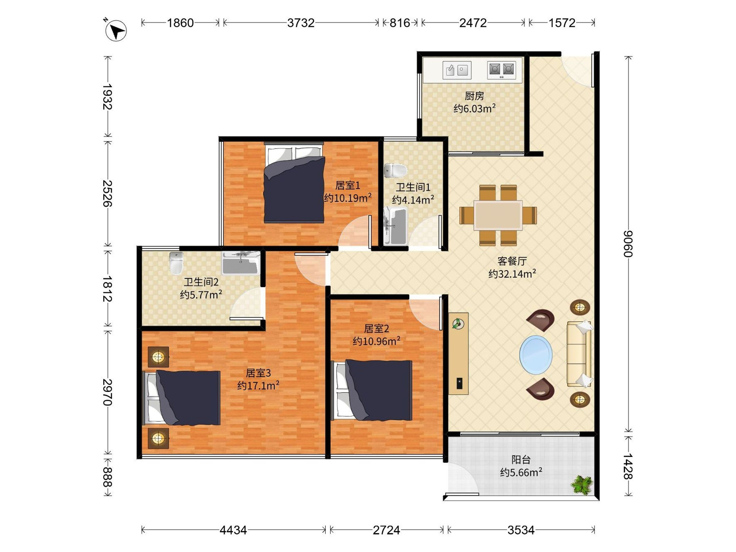 同乐优质三室两厅，南向明亮，临近大型公园，享受自然与生活的完美结合。