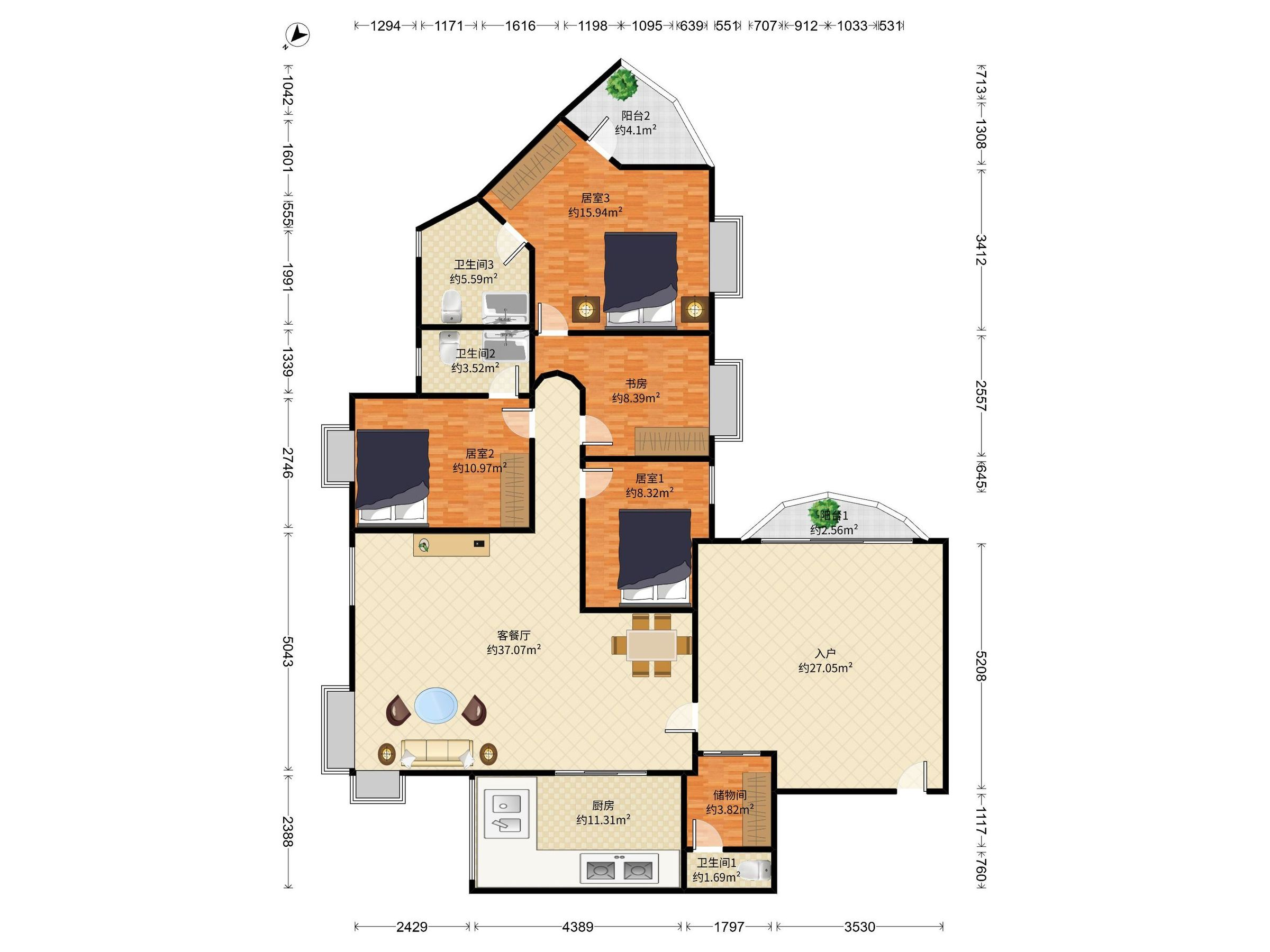 业主自己住，房子维护的，使用率接近100，可拎包入住