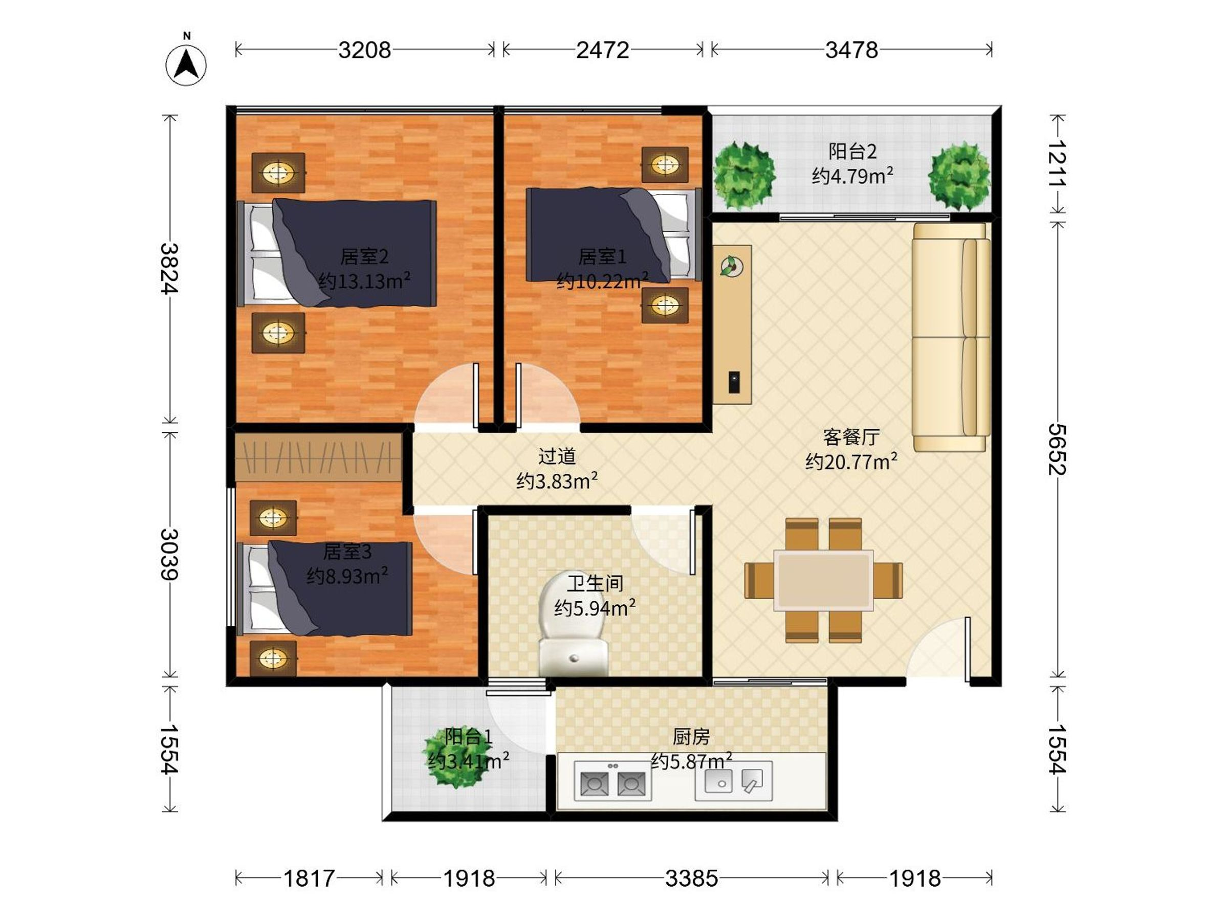 石岩片区优质三室两厅户型，空间灵活，适合家庭居住。改造空间大，自由发挥，尽享舒适生活。