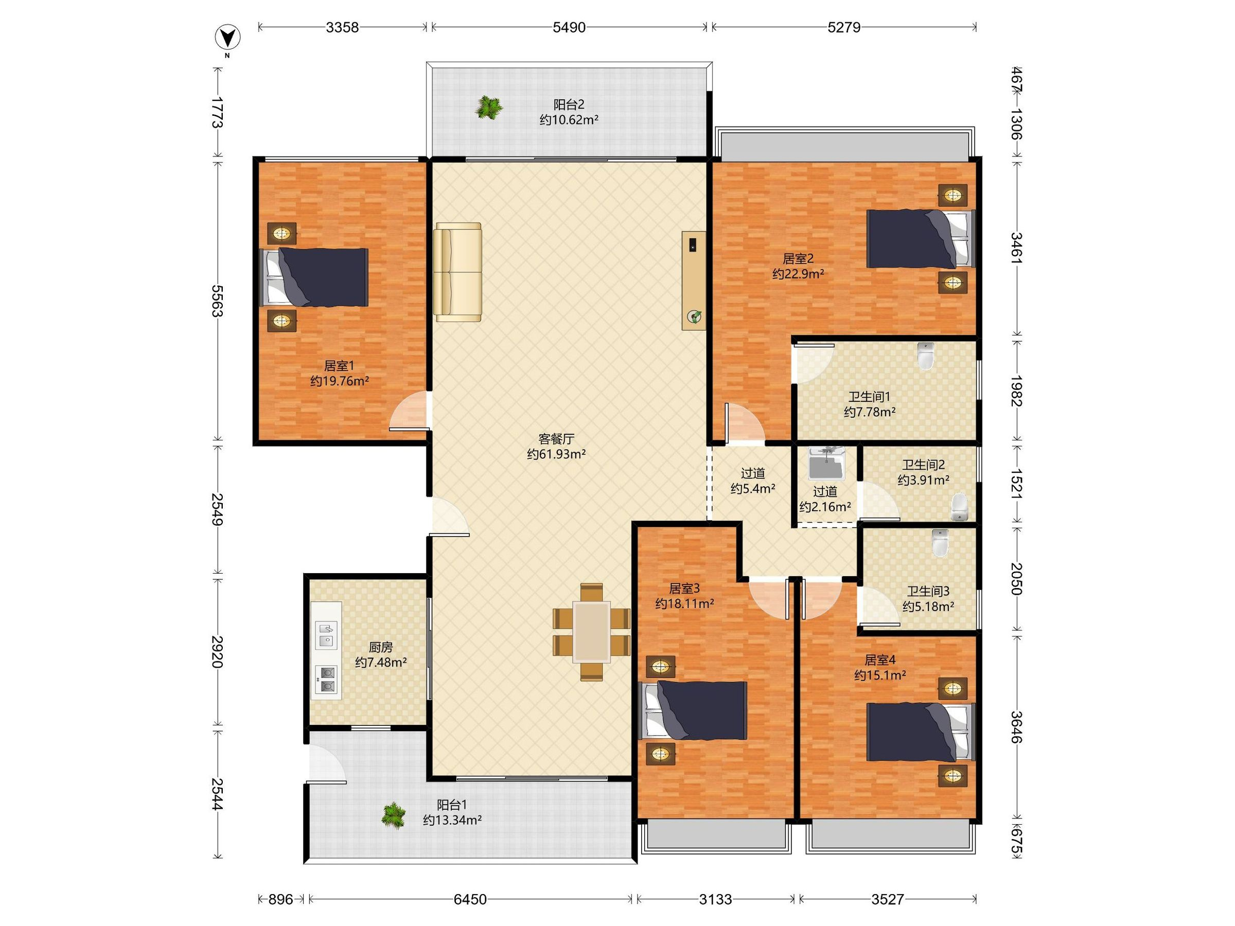 价格空间大，高楼层，精装修四房，换房业主，看房方便