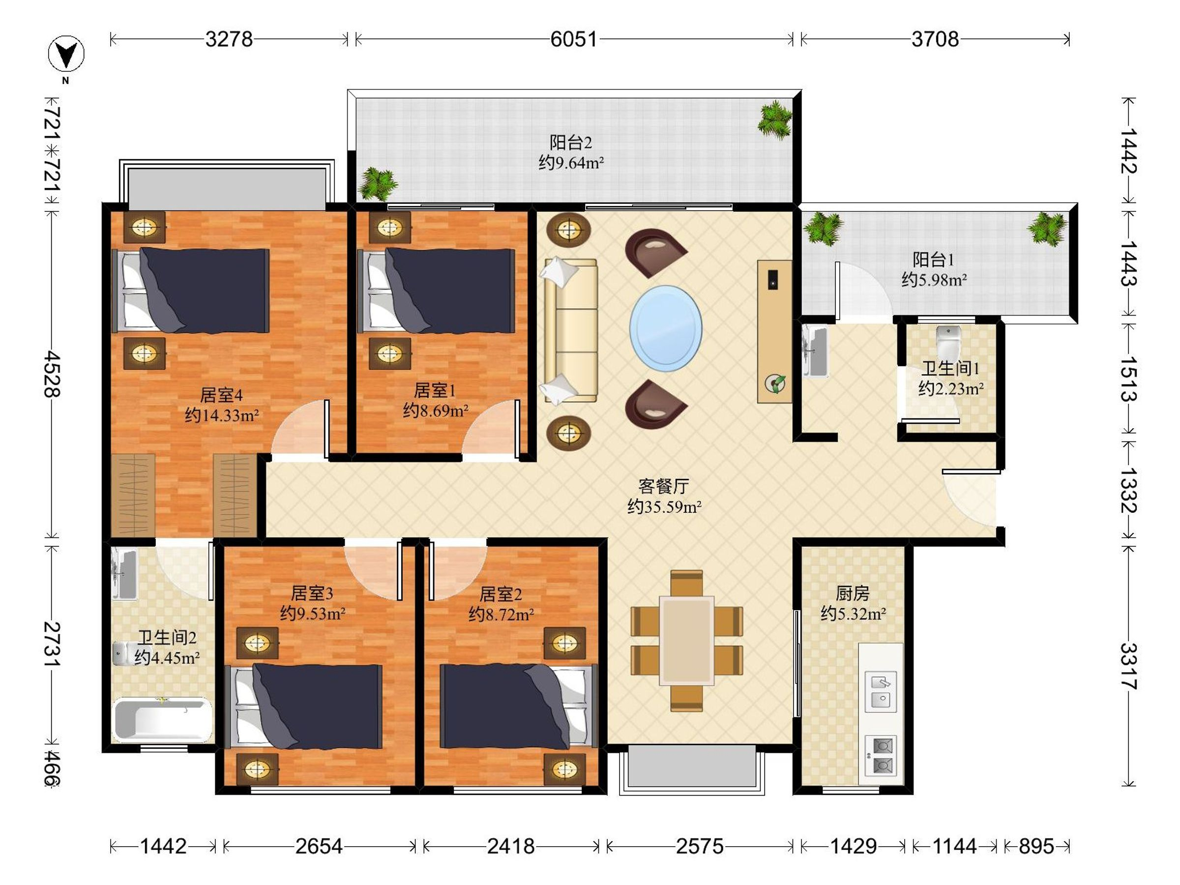 万科四季花城全新4房出售