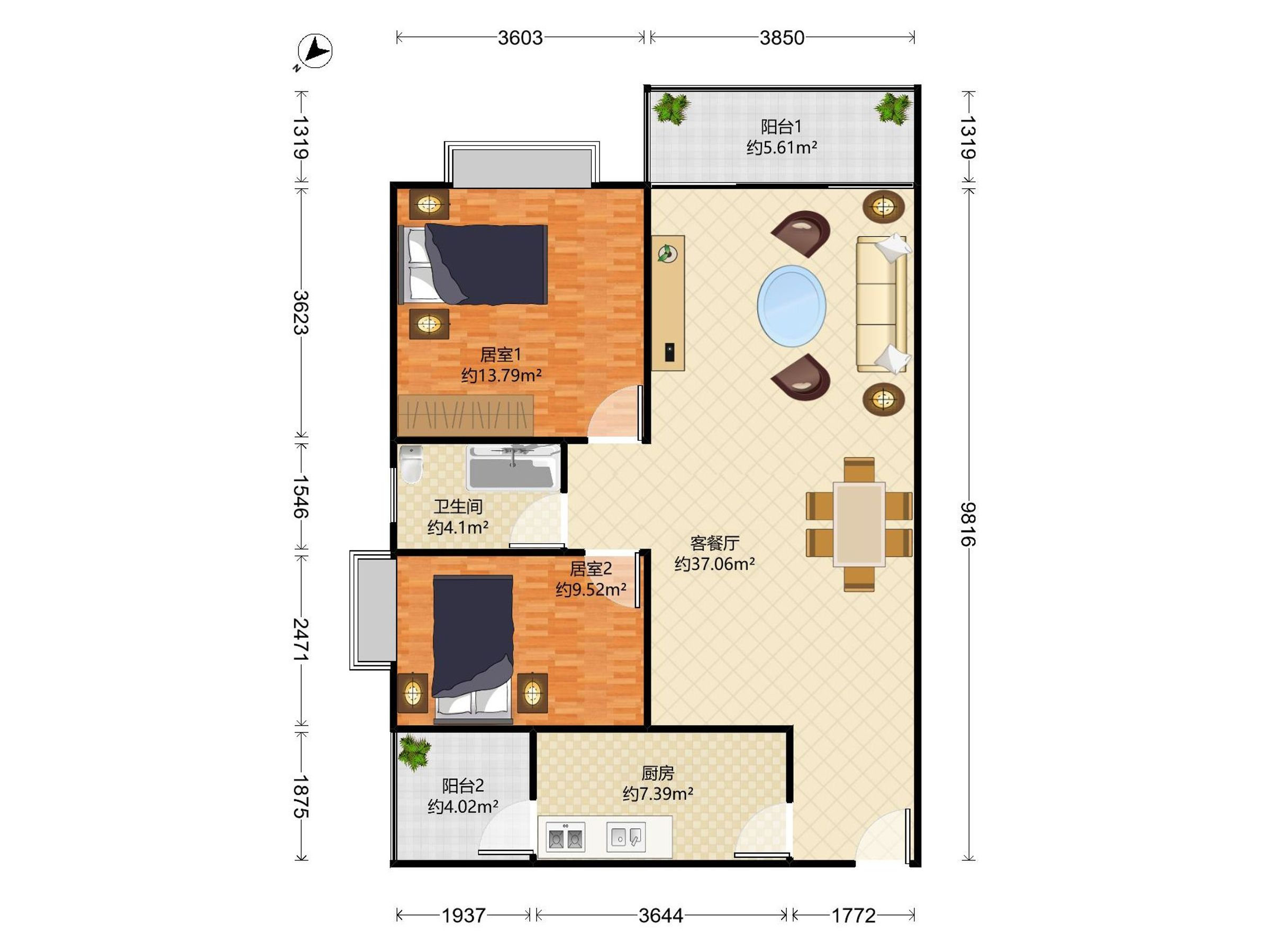龙华清湖花园大社区精装2房，诚心出售