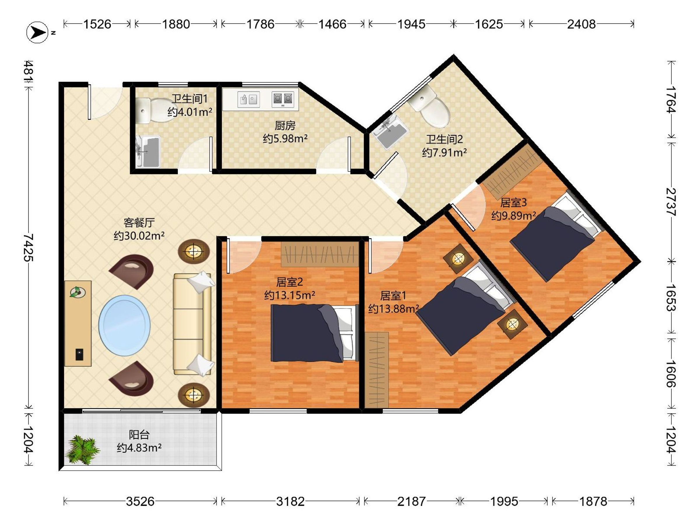 73区商住楼户型图