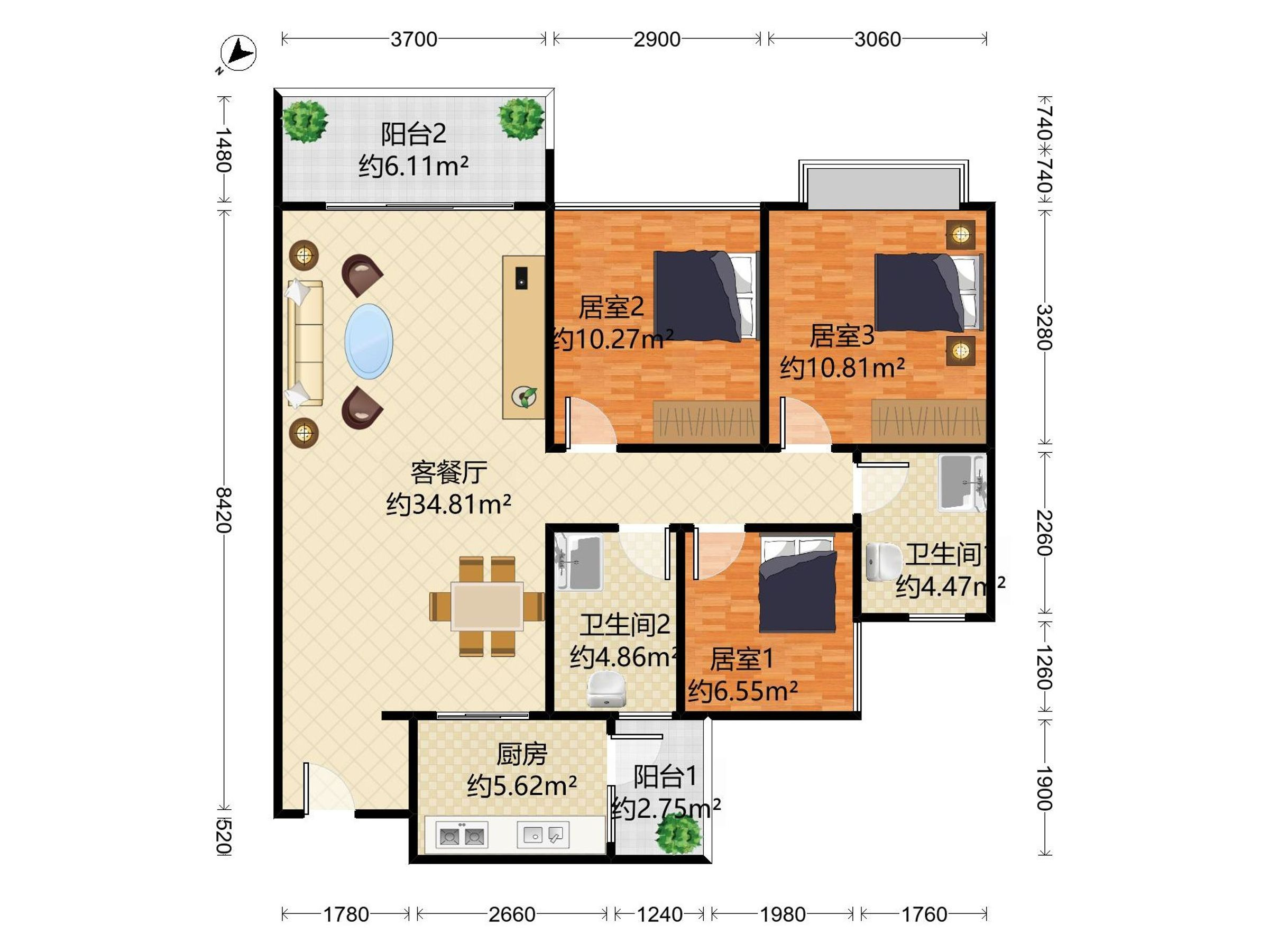 仁恒四季新园户型图