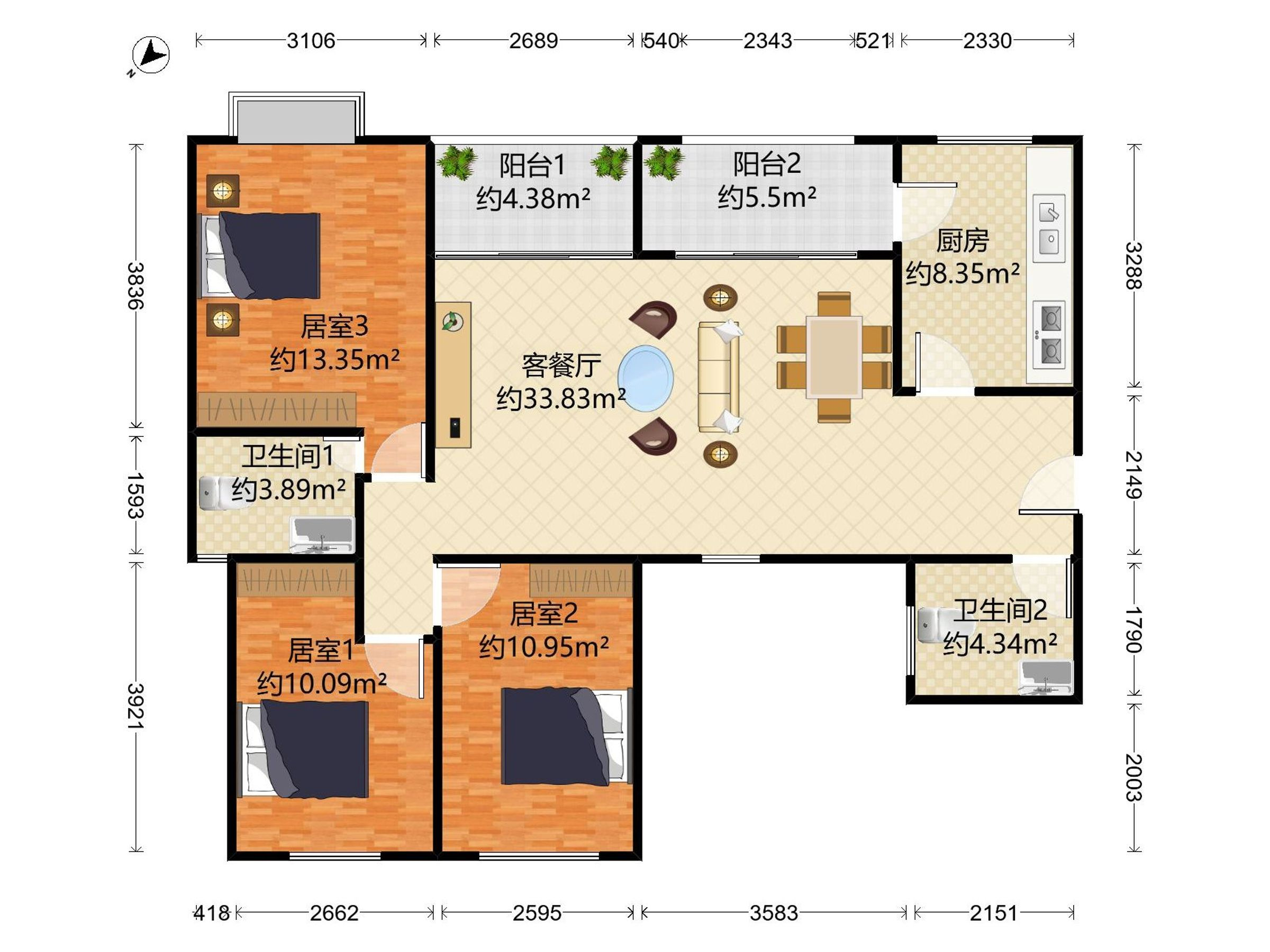 胜球阳光花园户型图