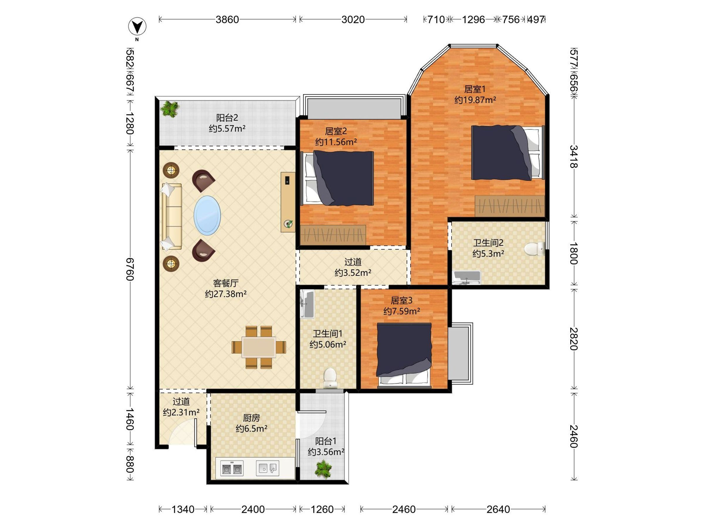 金碧花园电梯三房出售