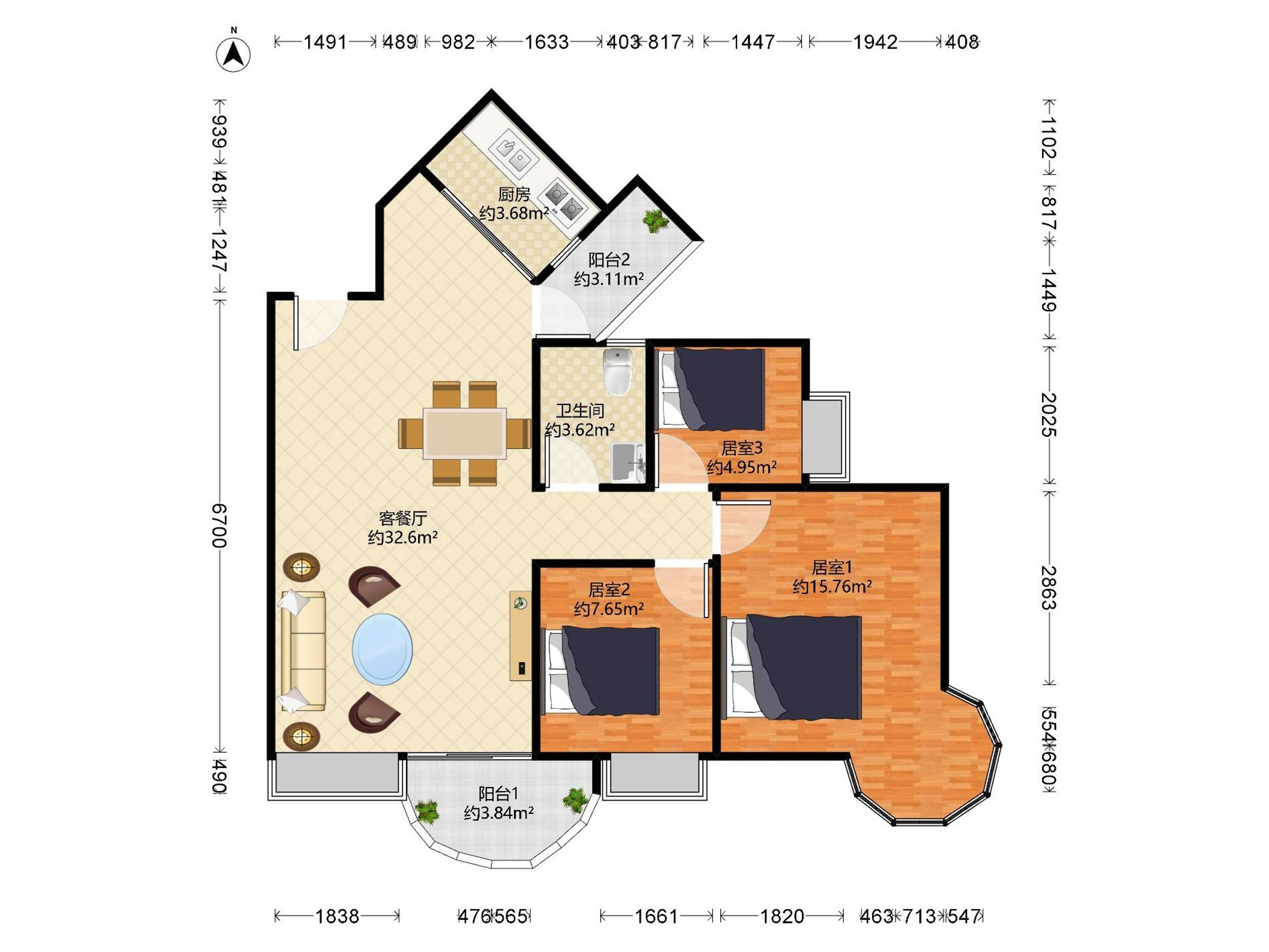 海逸雅居精装三房，业主诚心出售！