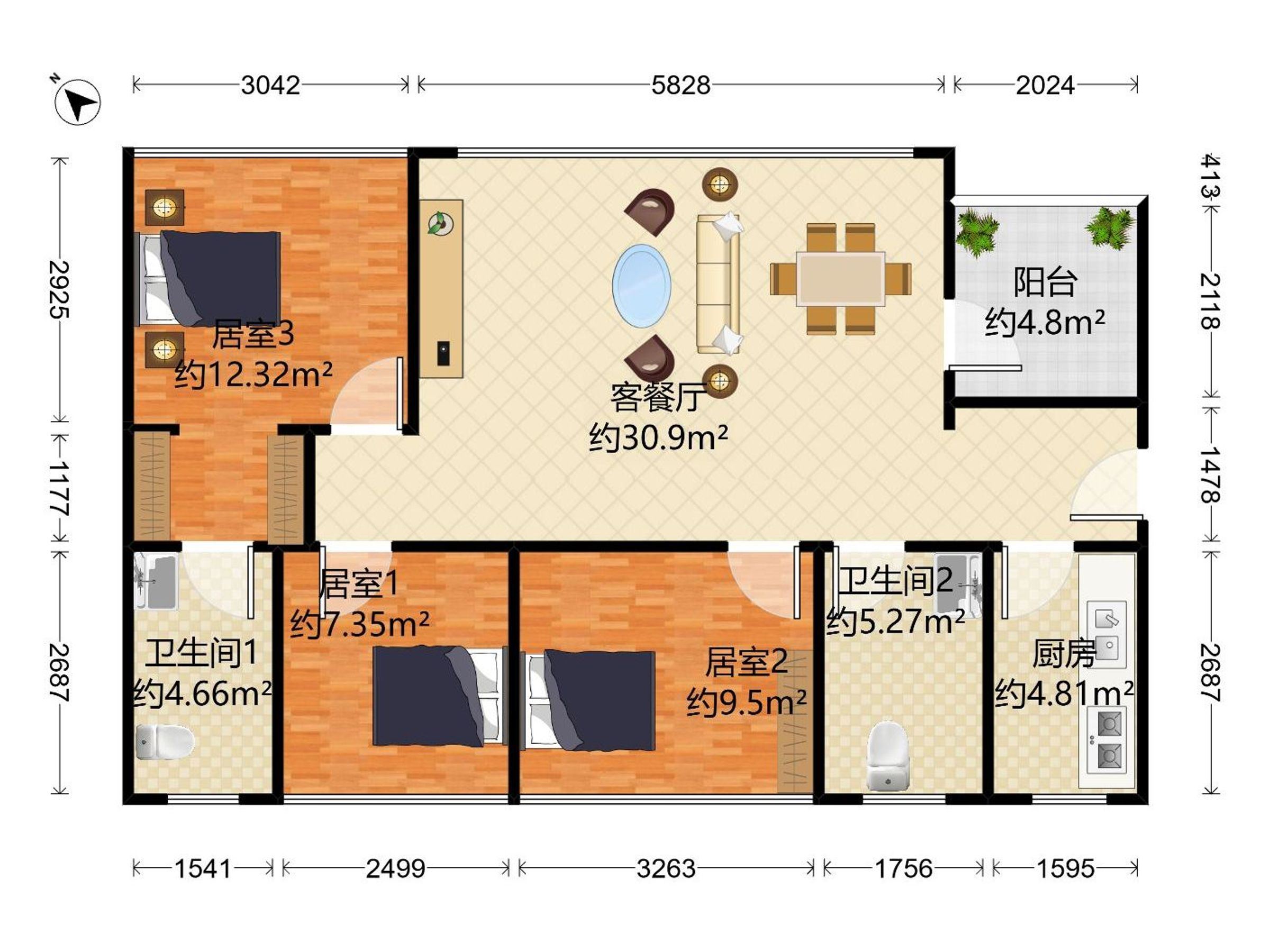 万科公园里二期户型图