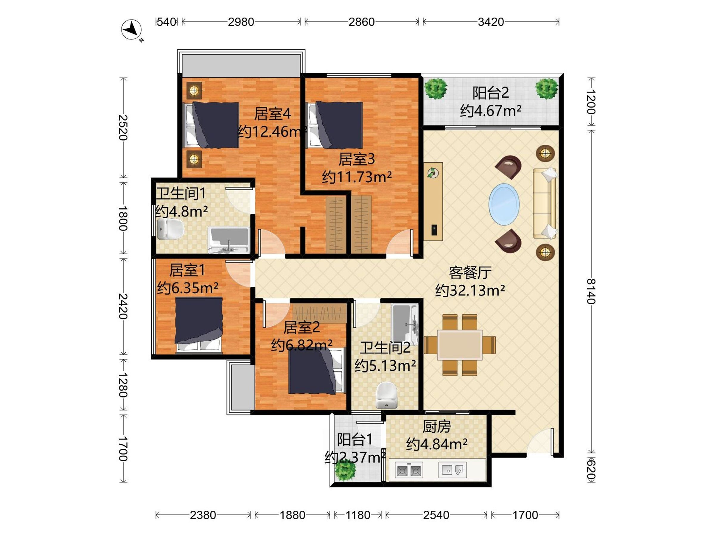 仁恒四季新园户型图