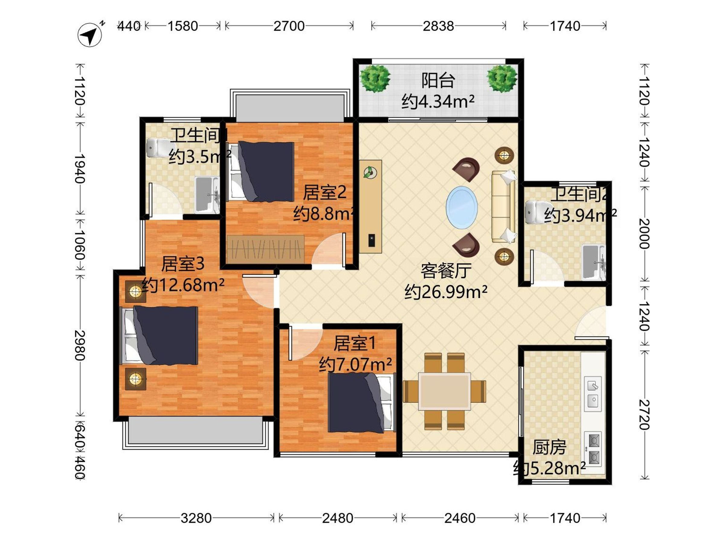 金地龙城中央二期户型图