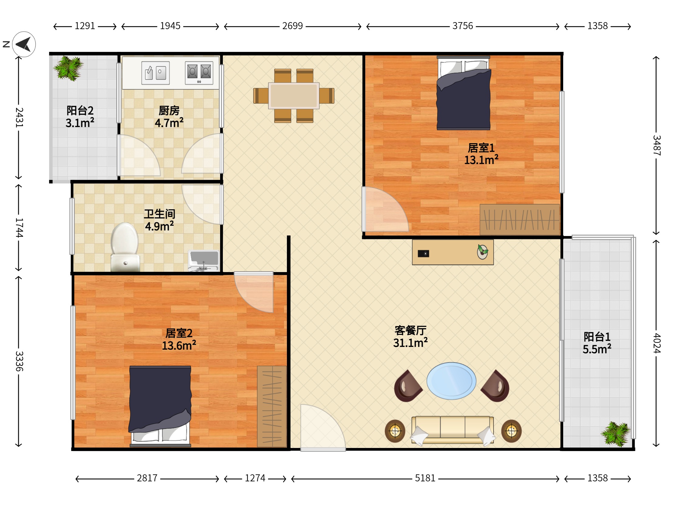 梅林二村户型图