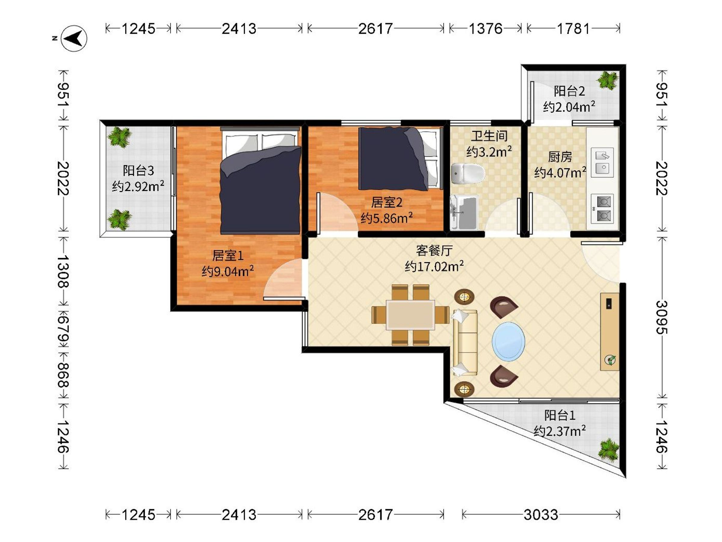 铂金时代公寓户型图