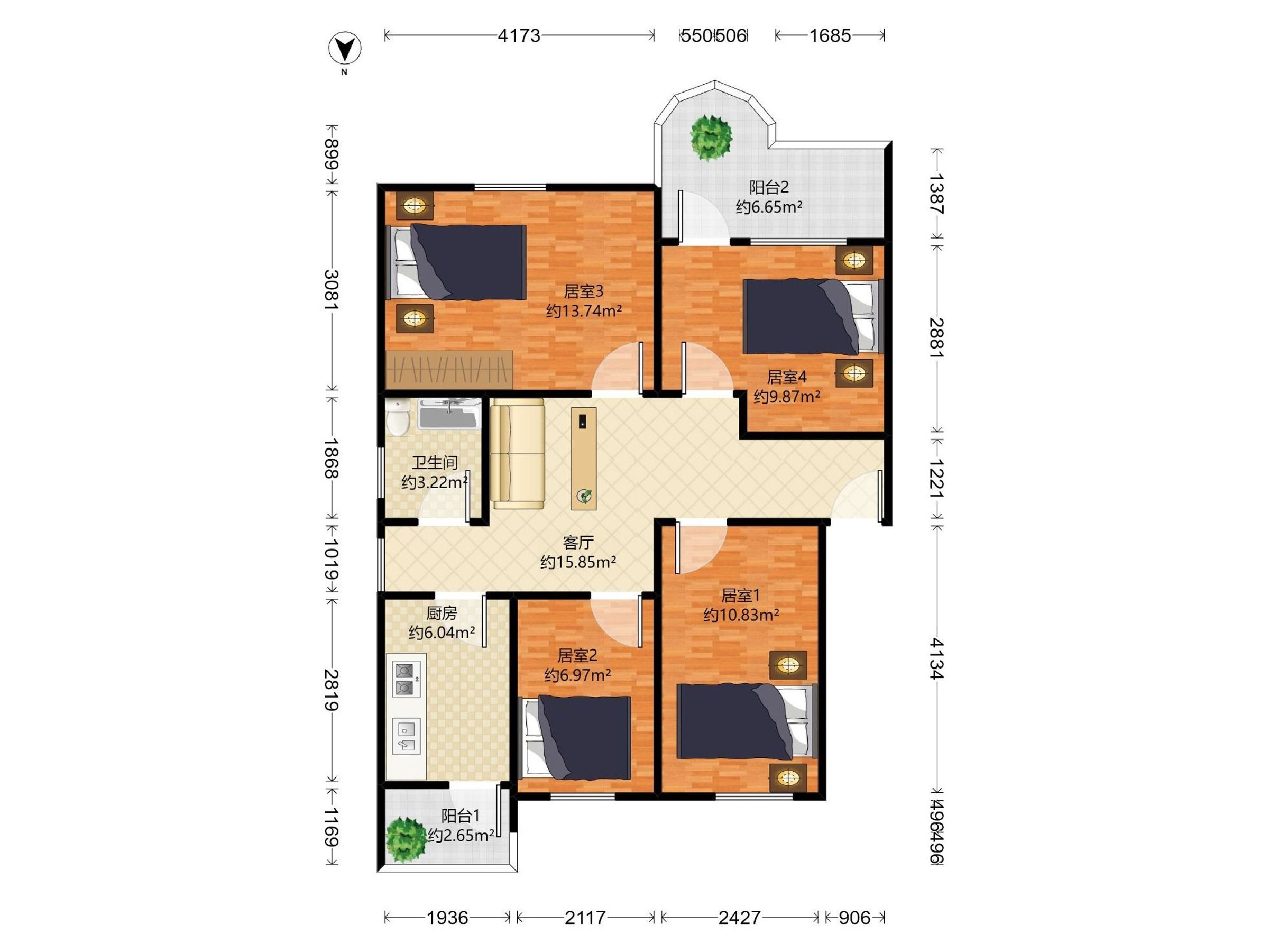 南外文华，科技园低密度花园社区，南向大4房，非常宜居