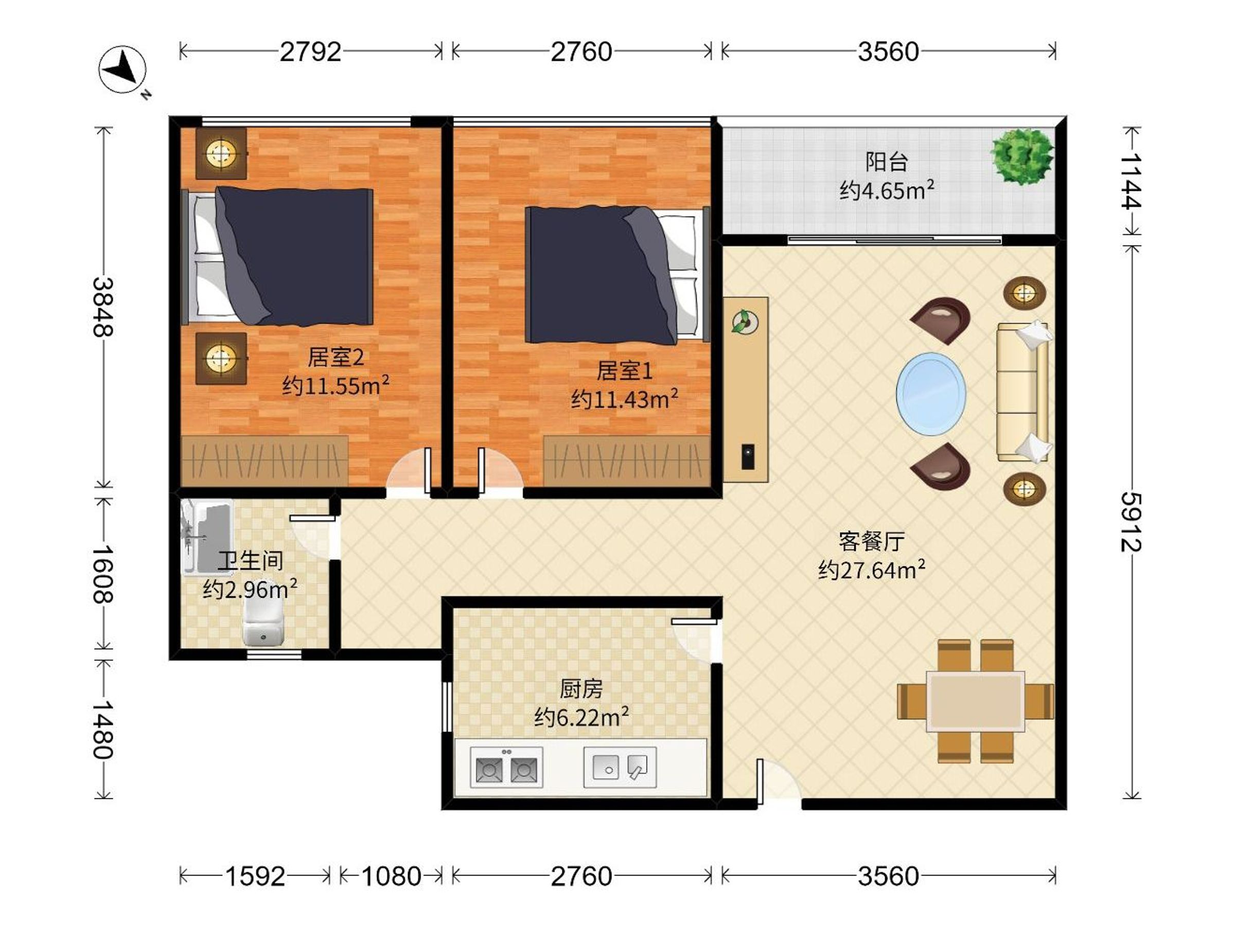 凯德公园一号户型图