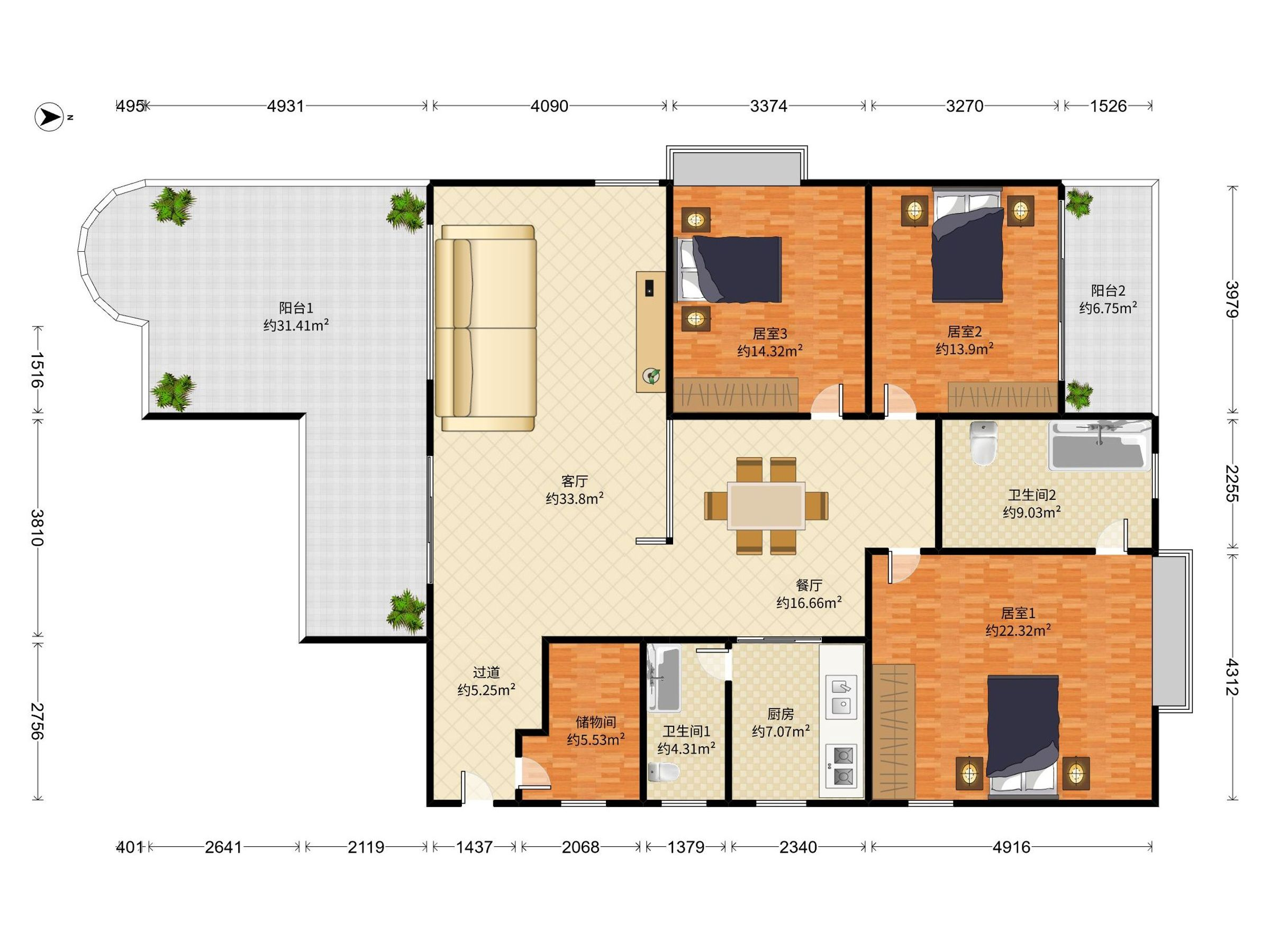 翡翠花园东精装4室2厅诚心出售
