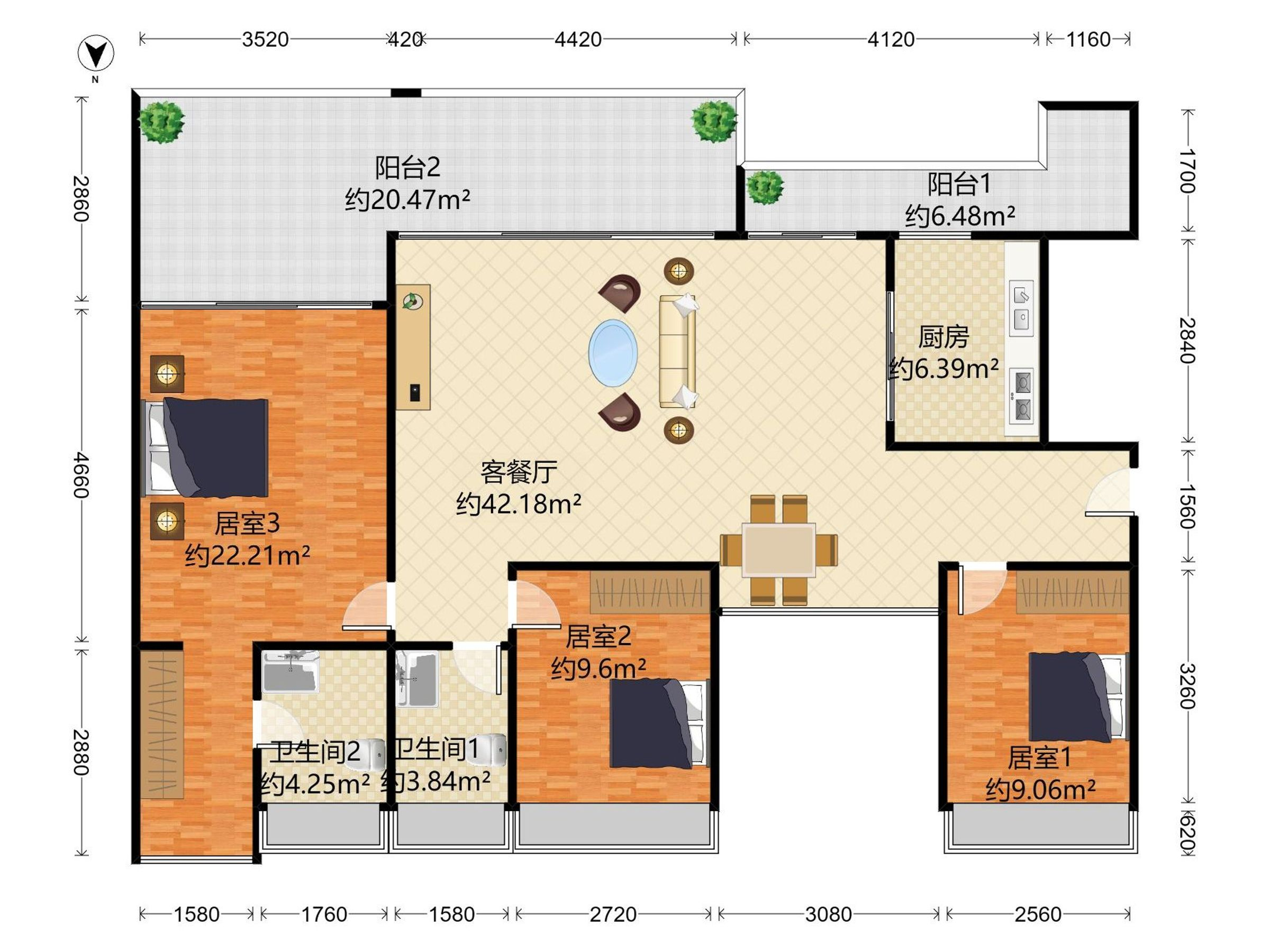 公园大地花园八期户型图