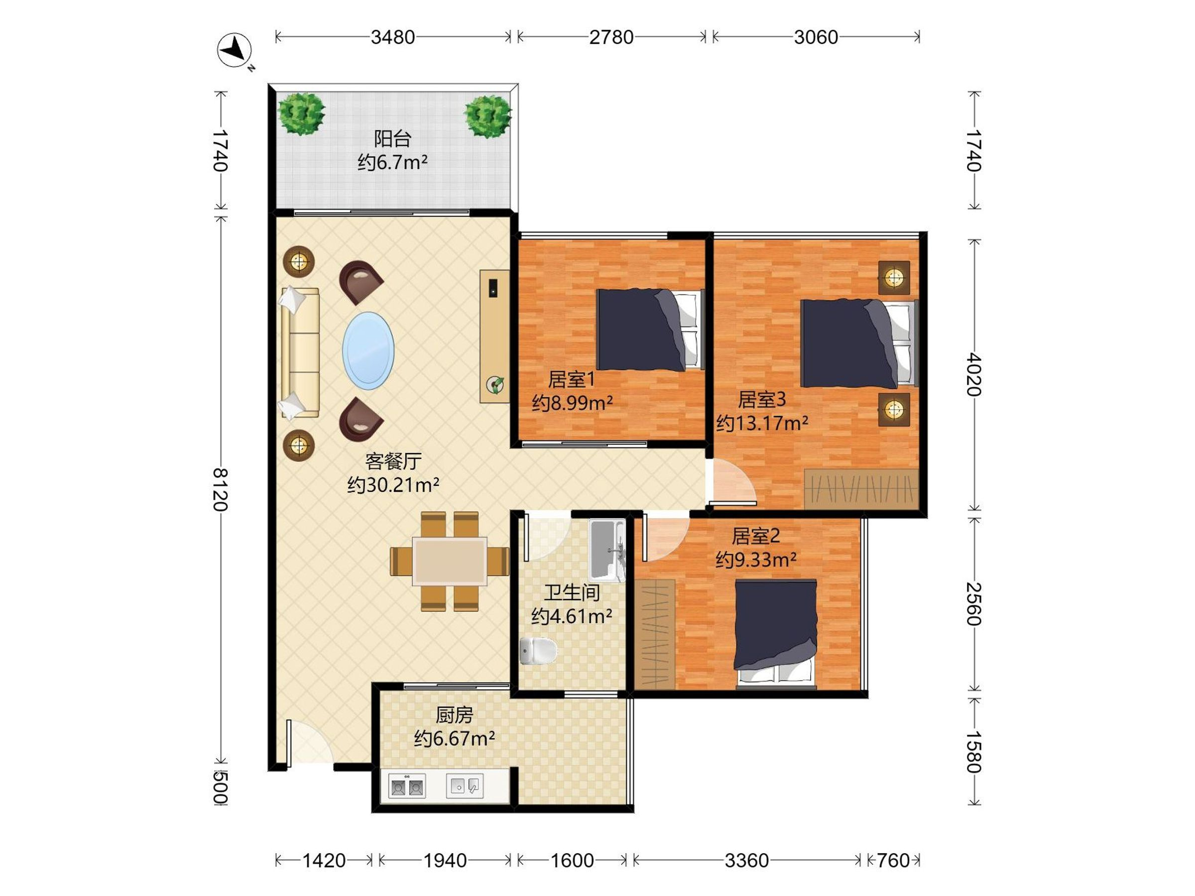 中海阳光玫瑰园户型图