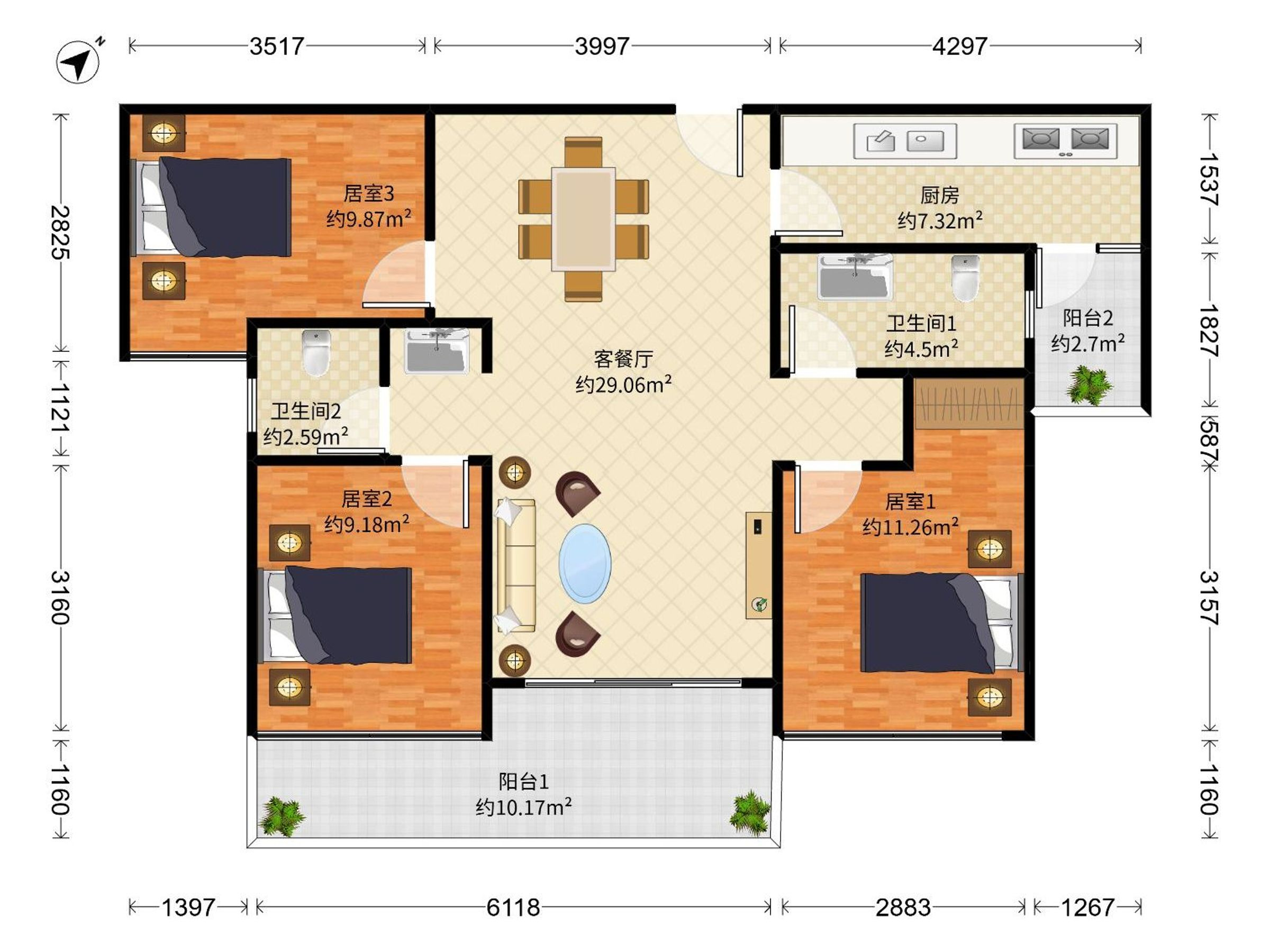 宜城风景花园户型图