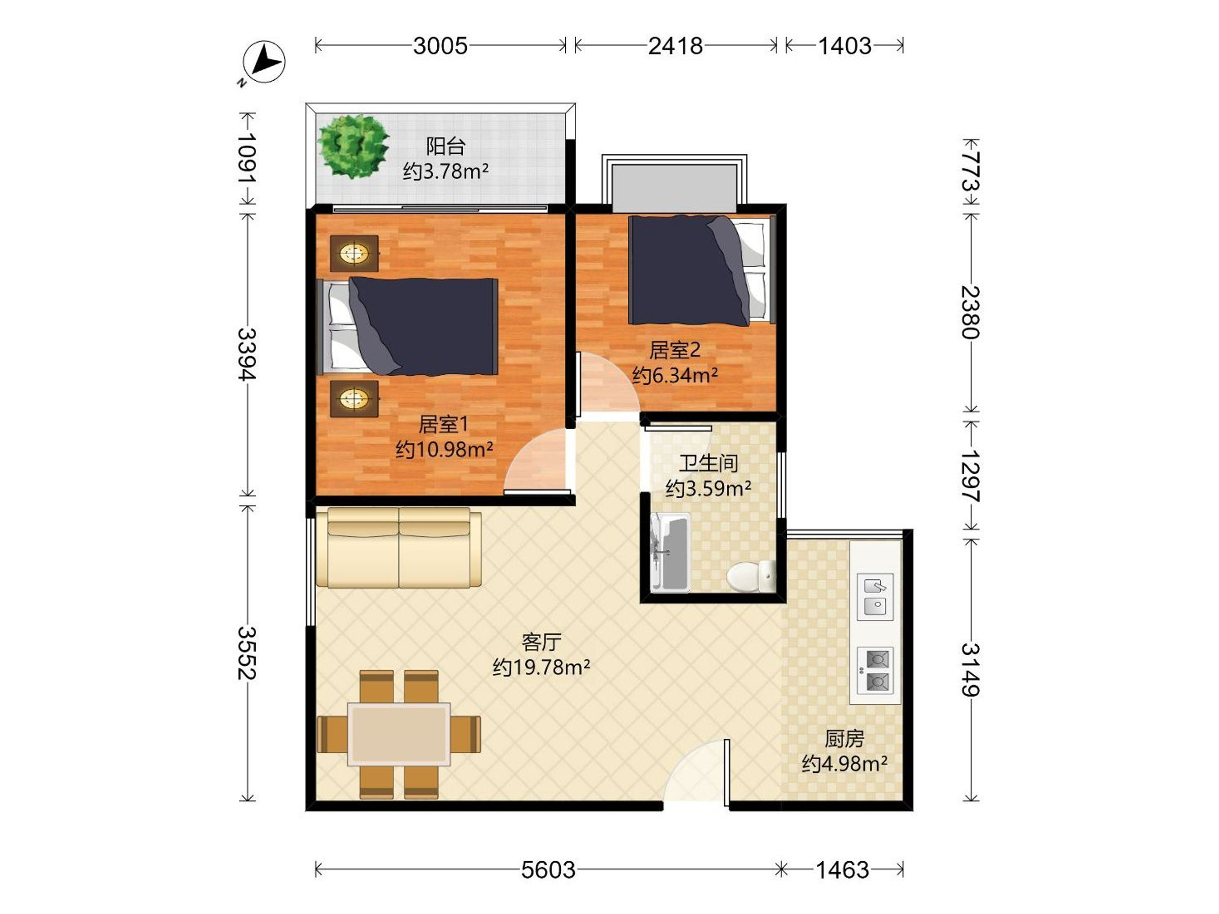 皇御苑B区户型图
