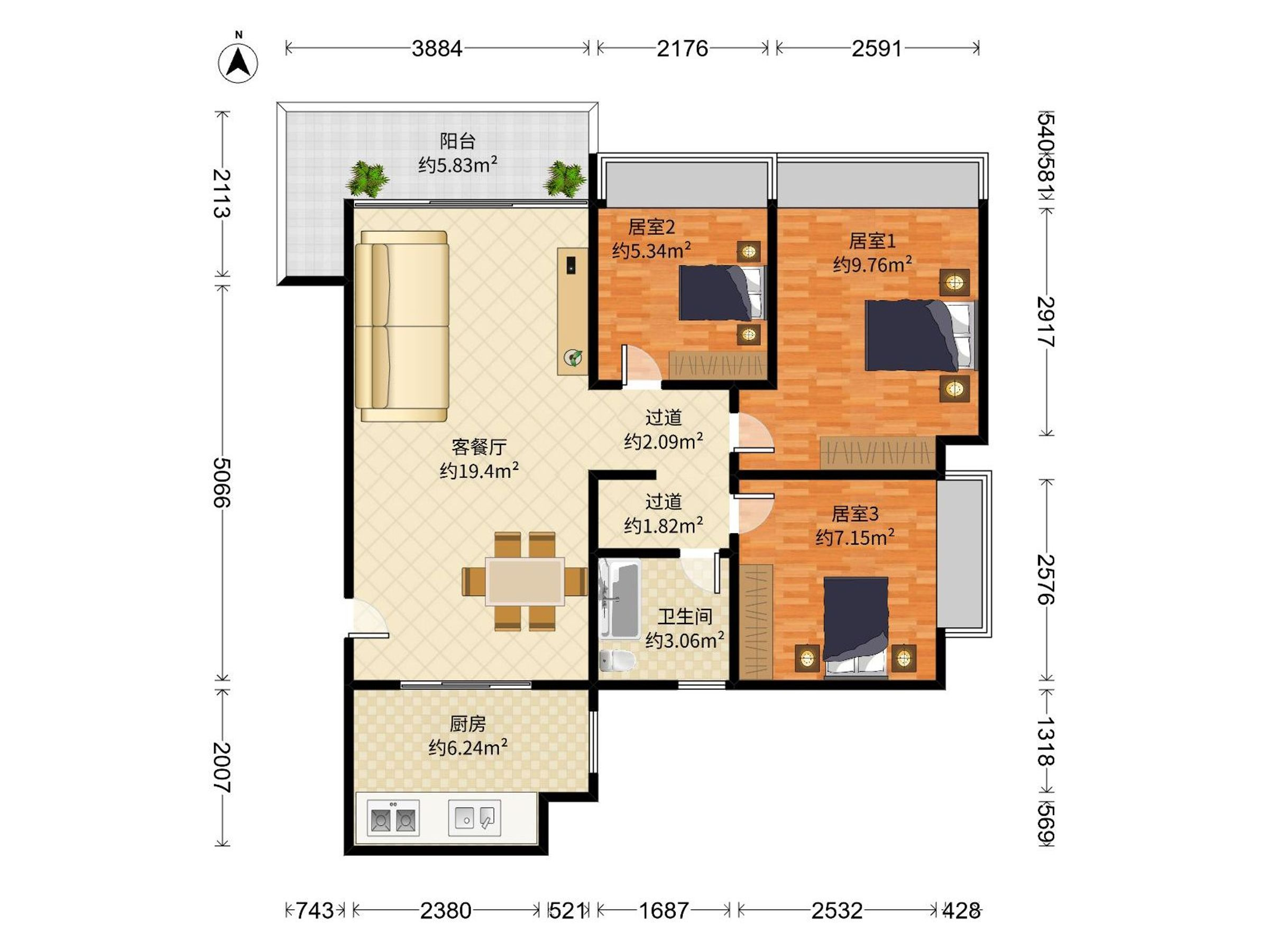 满京华云朗户型图