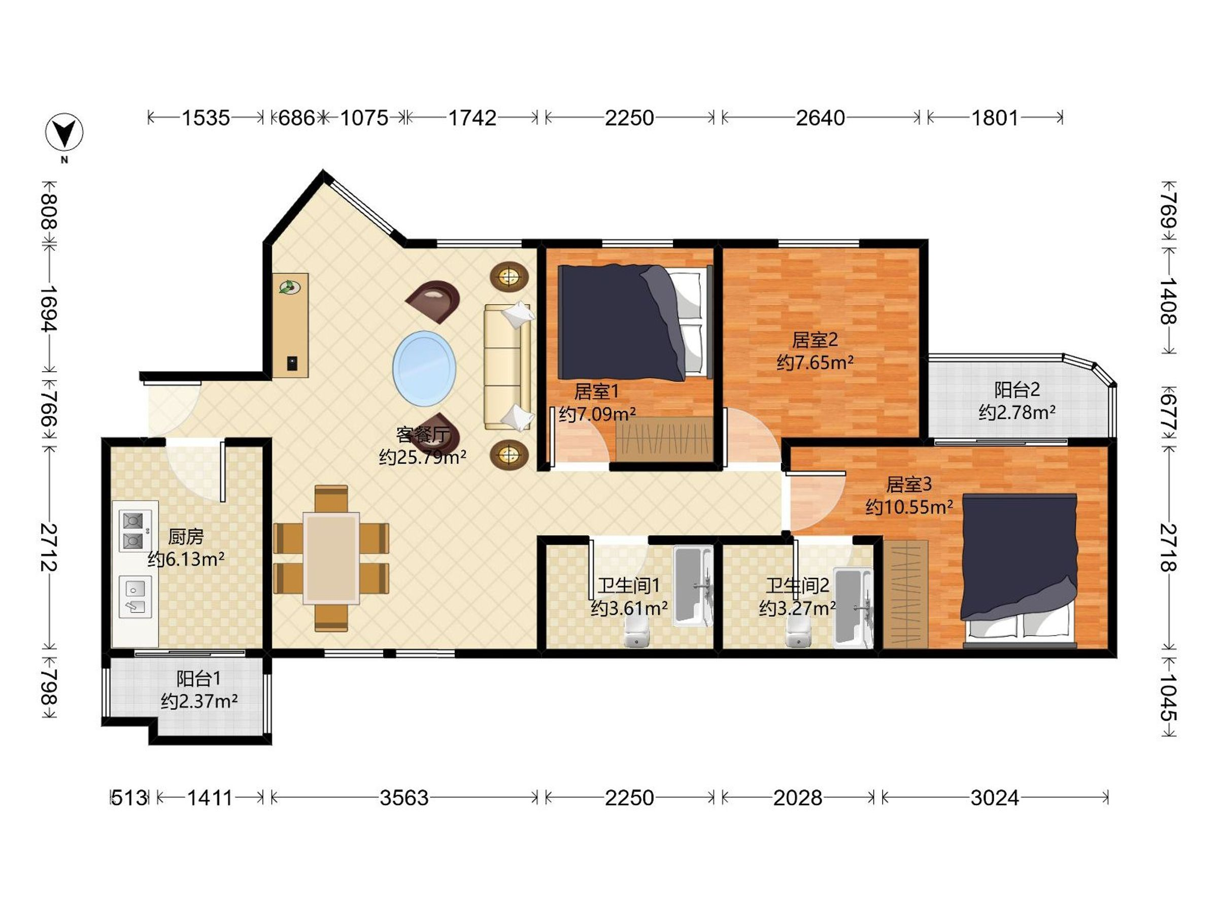 全南户型，靠近公园地铁，上学方便