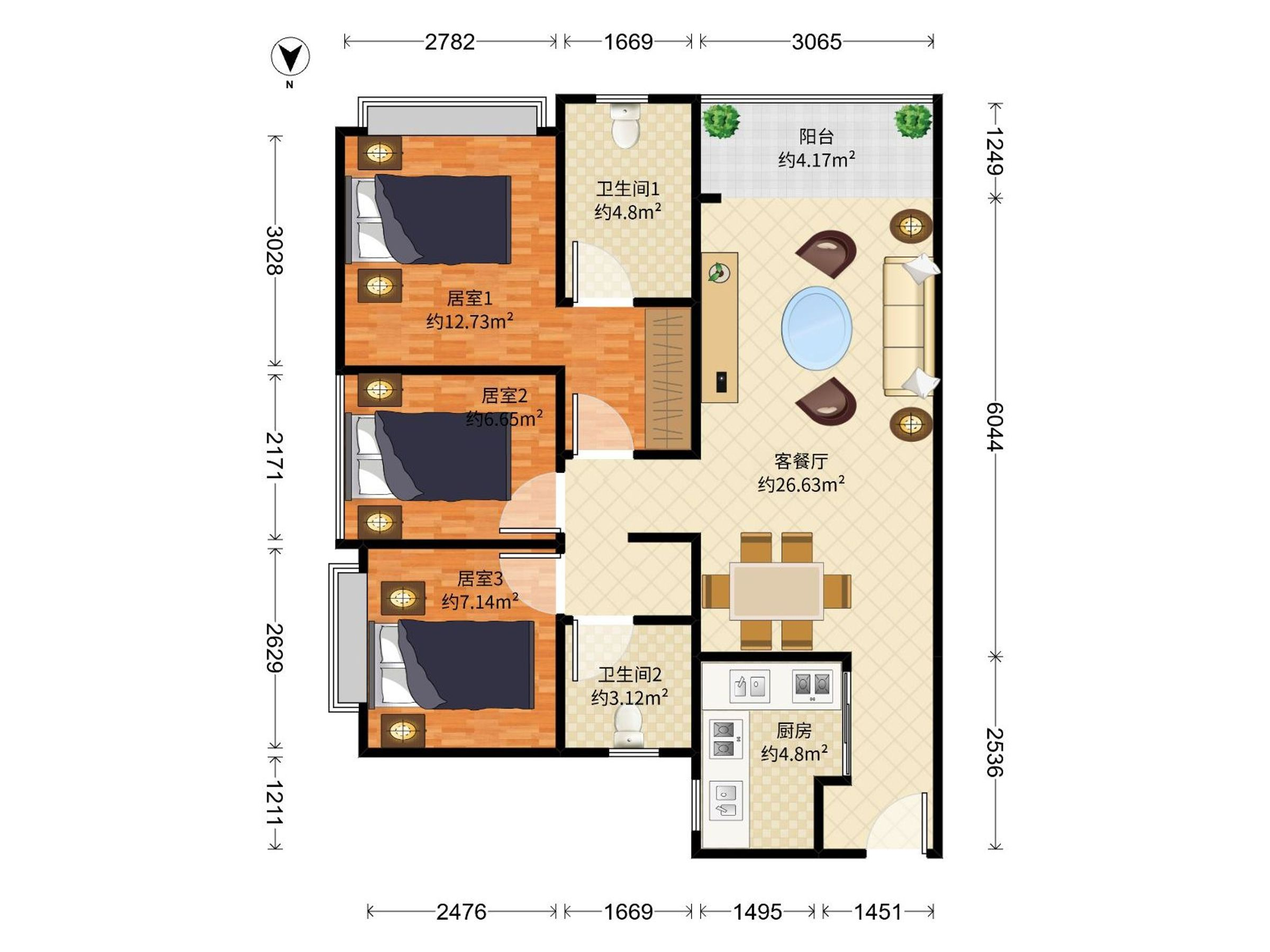 电建洺悦府户型图