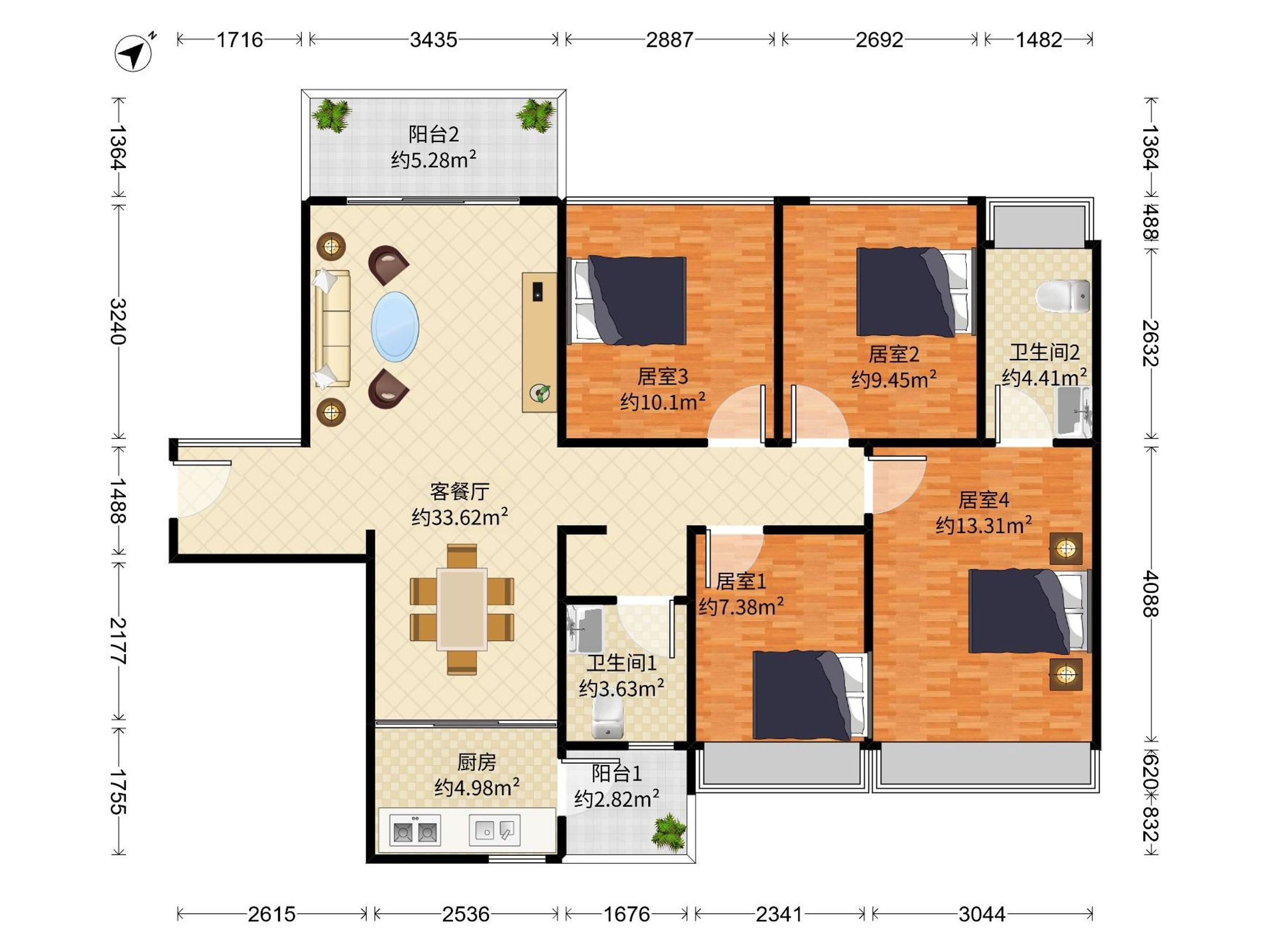 仁恒四季新园户型图