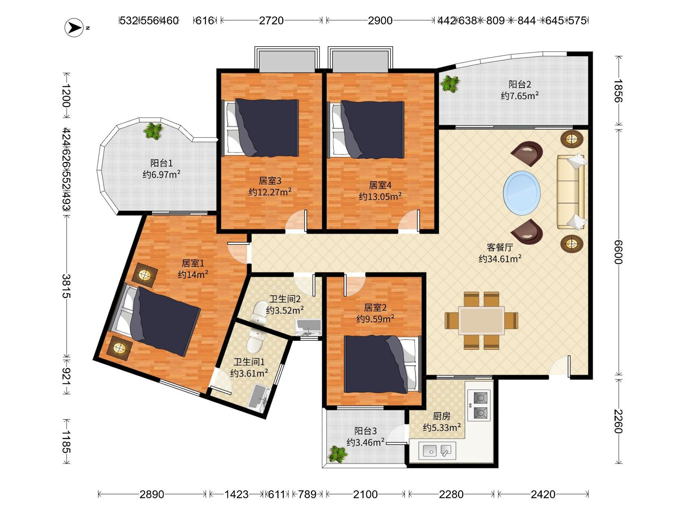 城市绿洲花园户型图