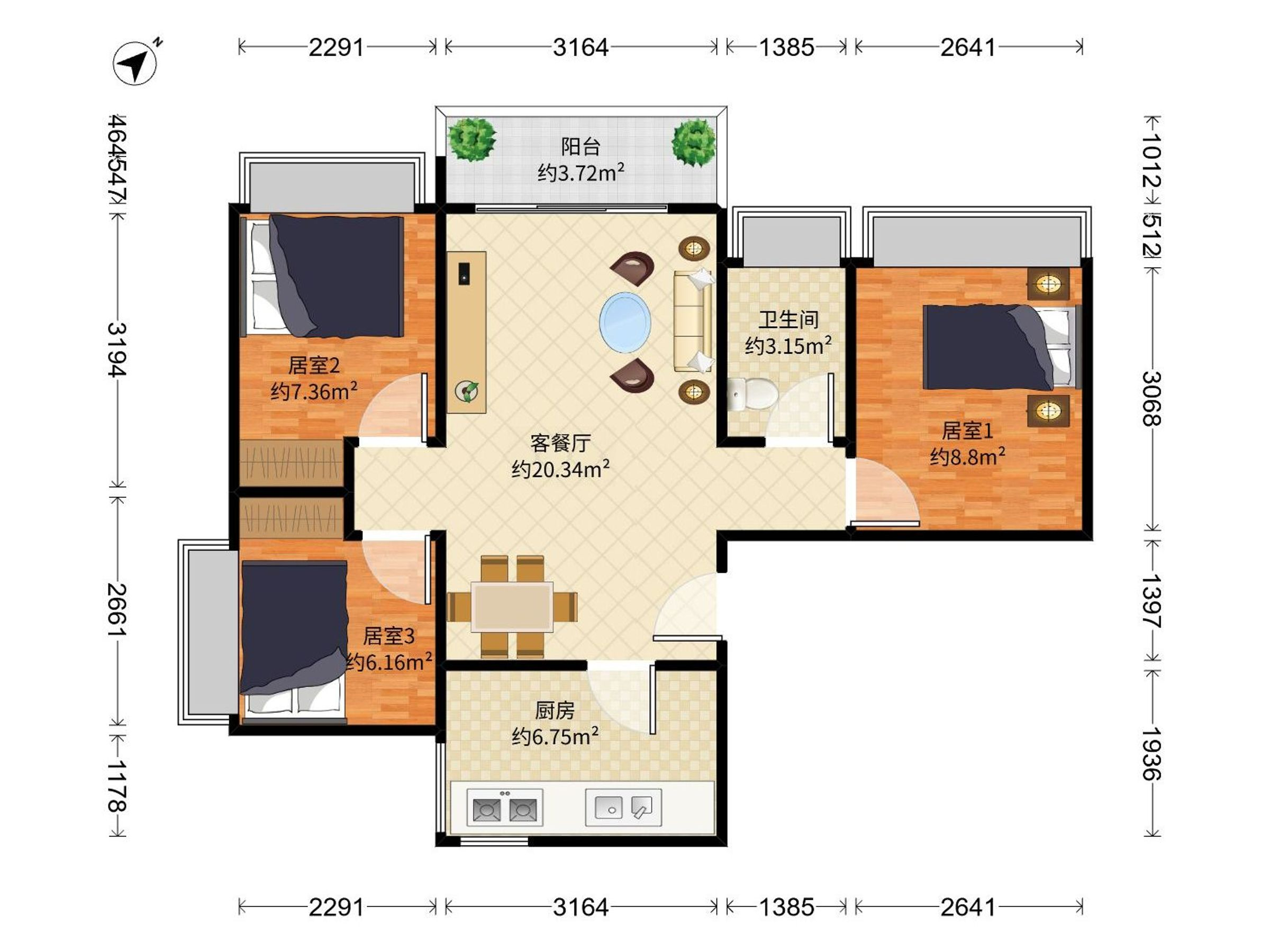 万丰海岸城精装三房出租家私电器全齐看房方便-深圳万丰海岸城瑧园租房