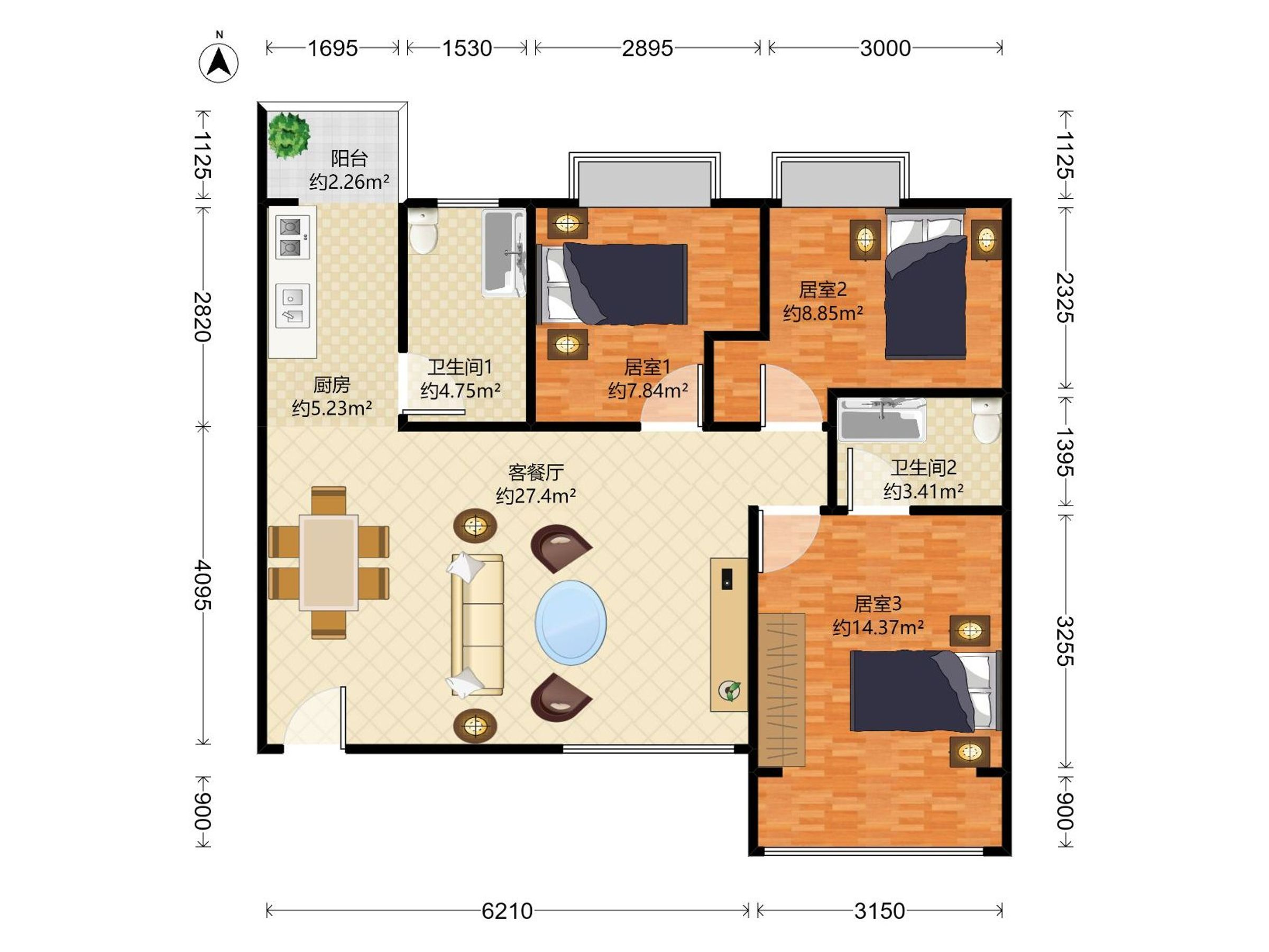 布心阳光明居户型图