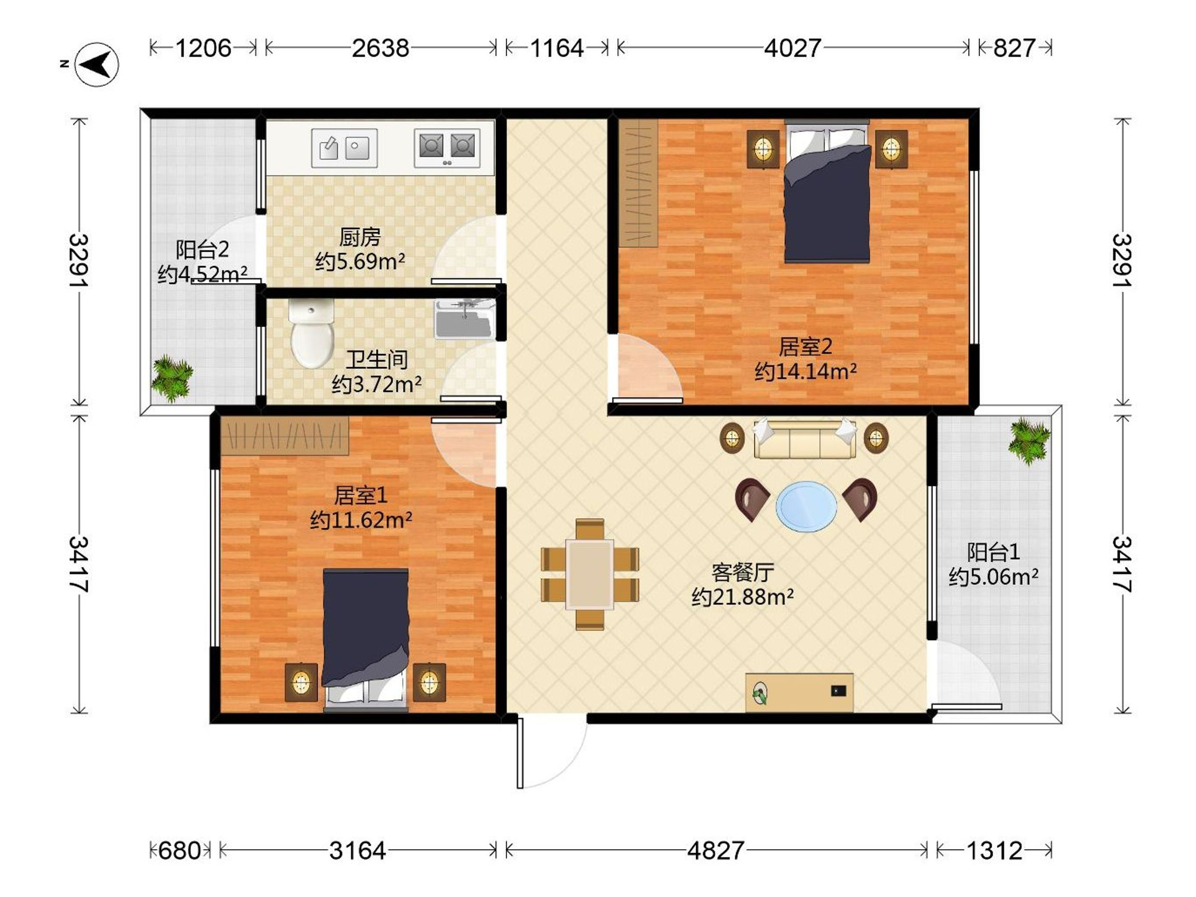 港莲二村户型图