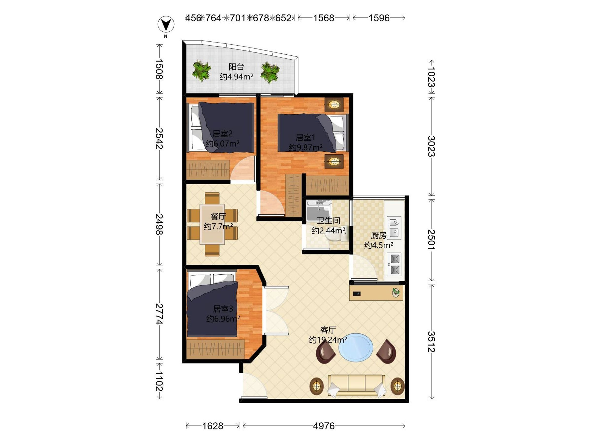 擎天华庭，景田双地铁口物业，智能刷卡入户，精致小三房房