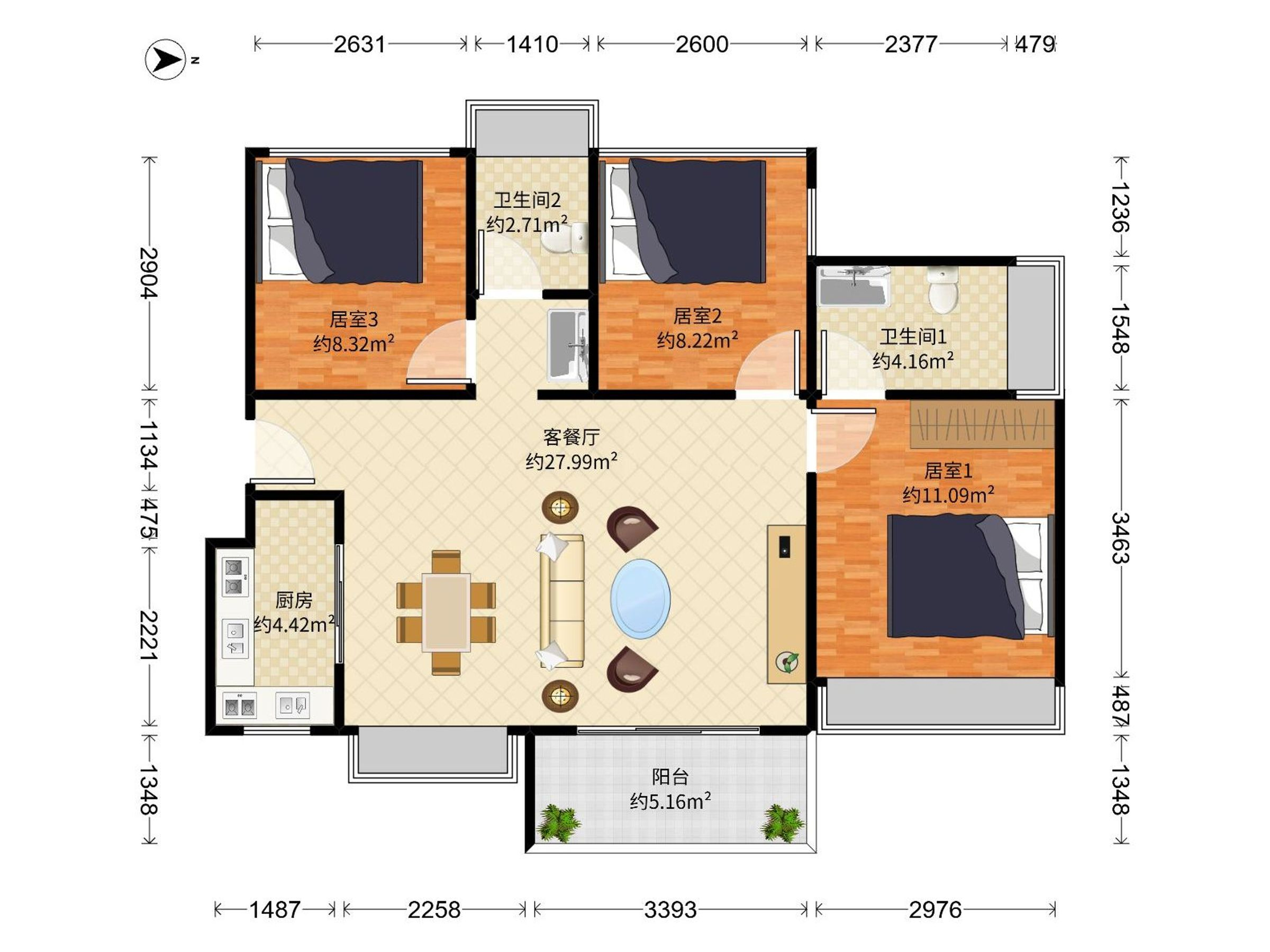 坂田小百花，深中在建，地铁口精装三房横厅设计