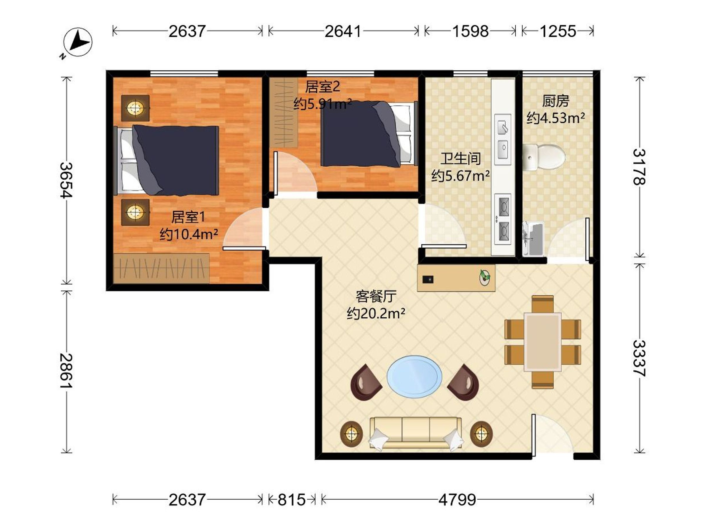 景雅居精装两房，自住装修，通风采光佳，业主诚心出售