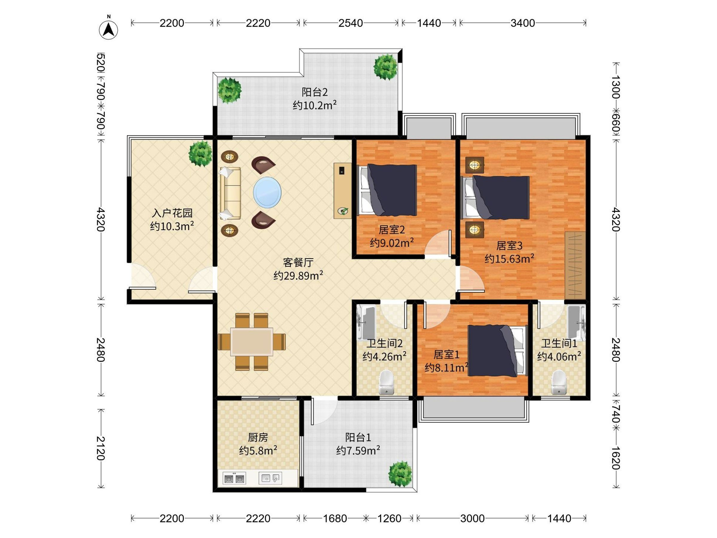 棕榈彩虹（三四期）户型图